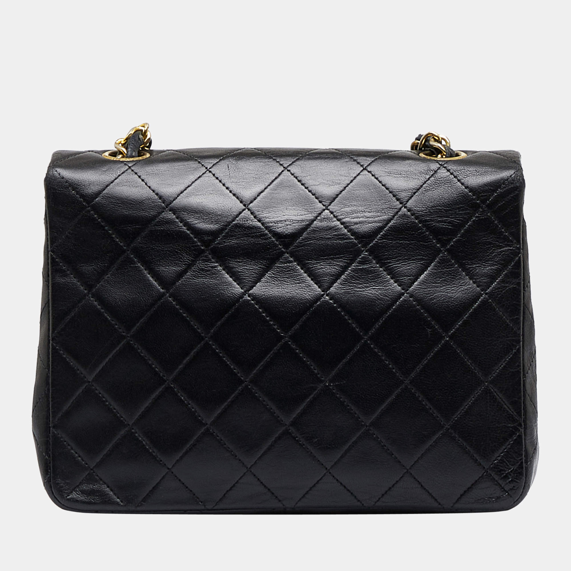 Chanel Black Medium Classic Lambskin Single Flap Bag Chanel