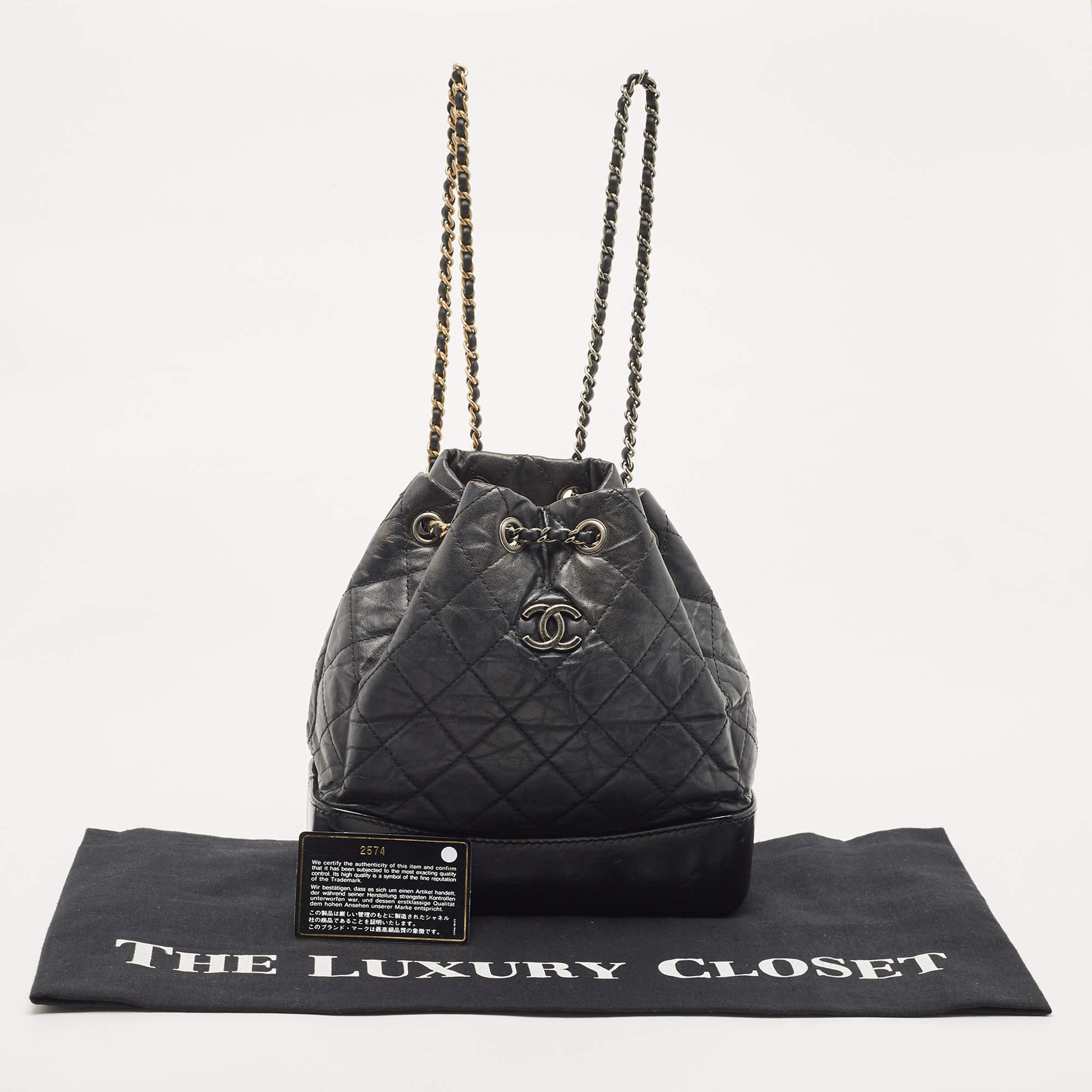 Chanel black gabrielle backpack hotsell