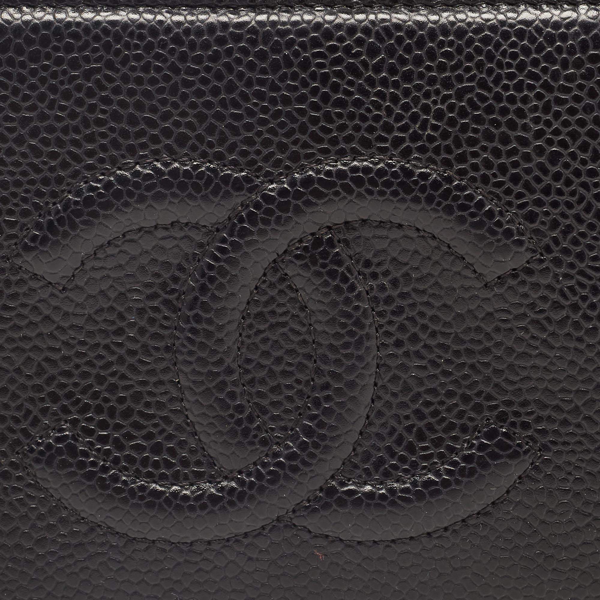 Chanel Black Leather CC Timeless L Gusset Continental Wallet Chanel
