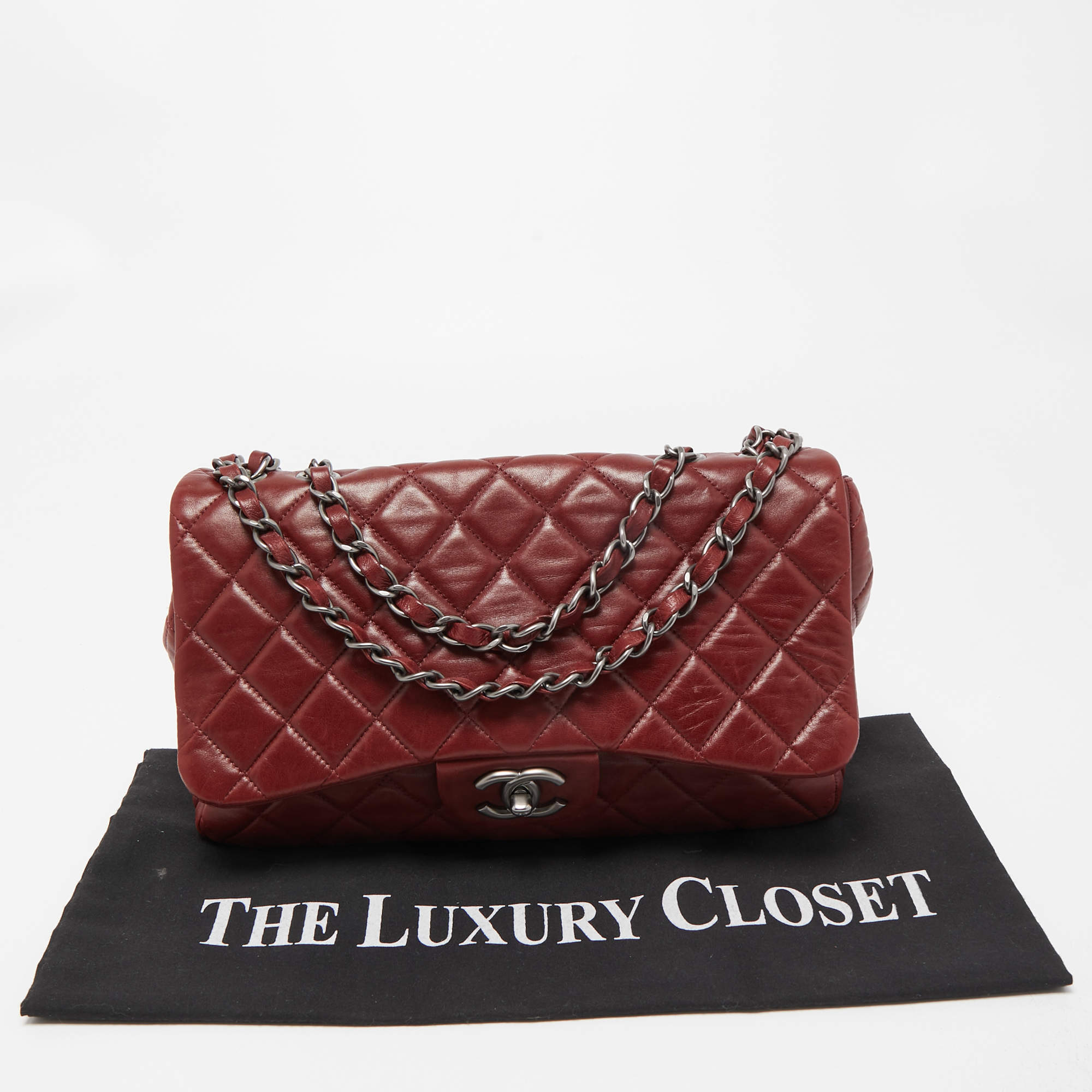 NEW CHANEL HANDBAG CLASSIC TIMELESS JUMBO CAVIAR LEATHER QUILTED BAG Dark  red ref.418608 - Joli Closet