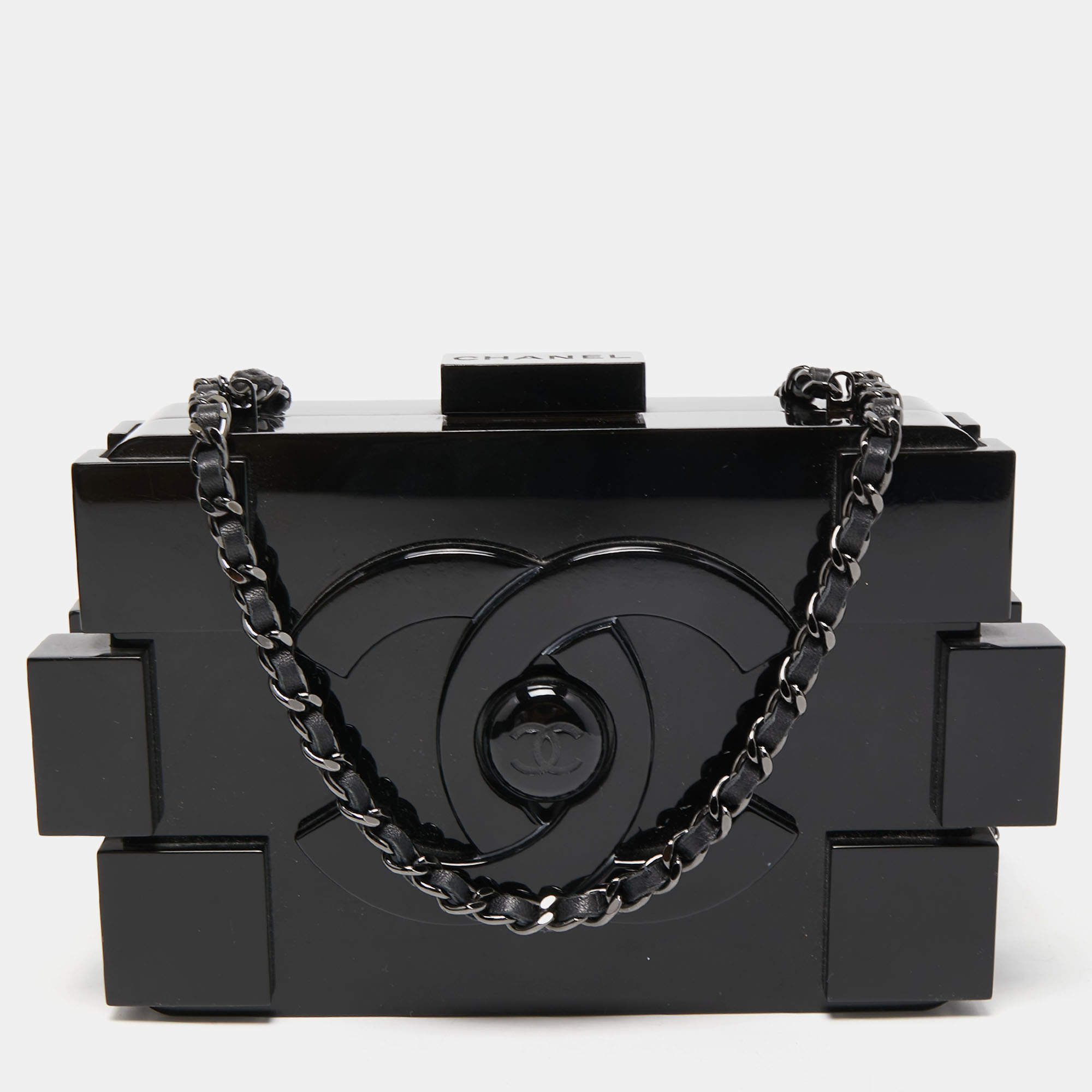 chanel lego bag black