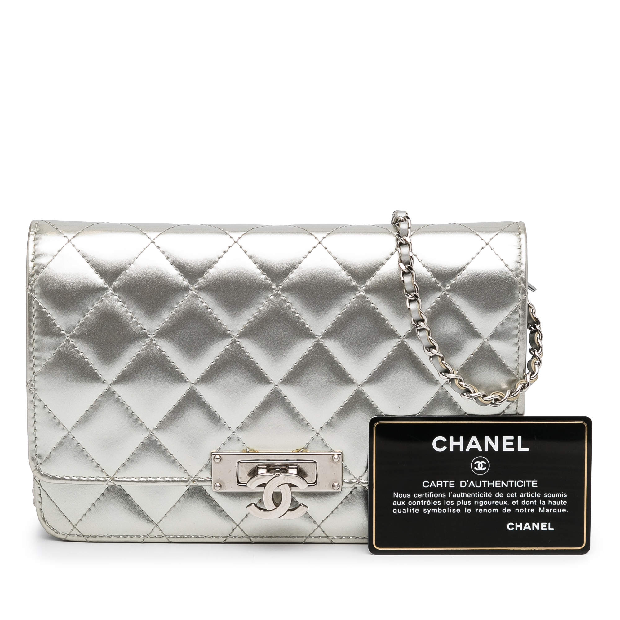 Chanel Wallet On Chain Quilted Patent Leather Black - US