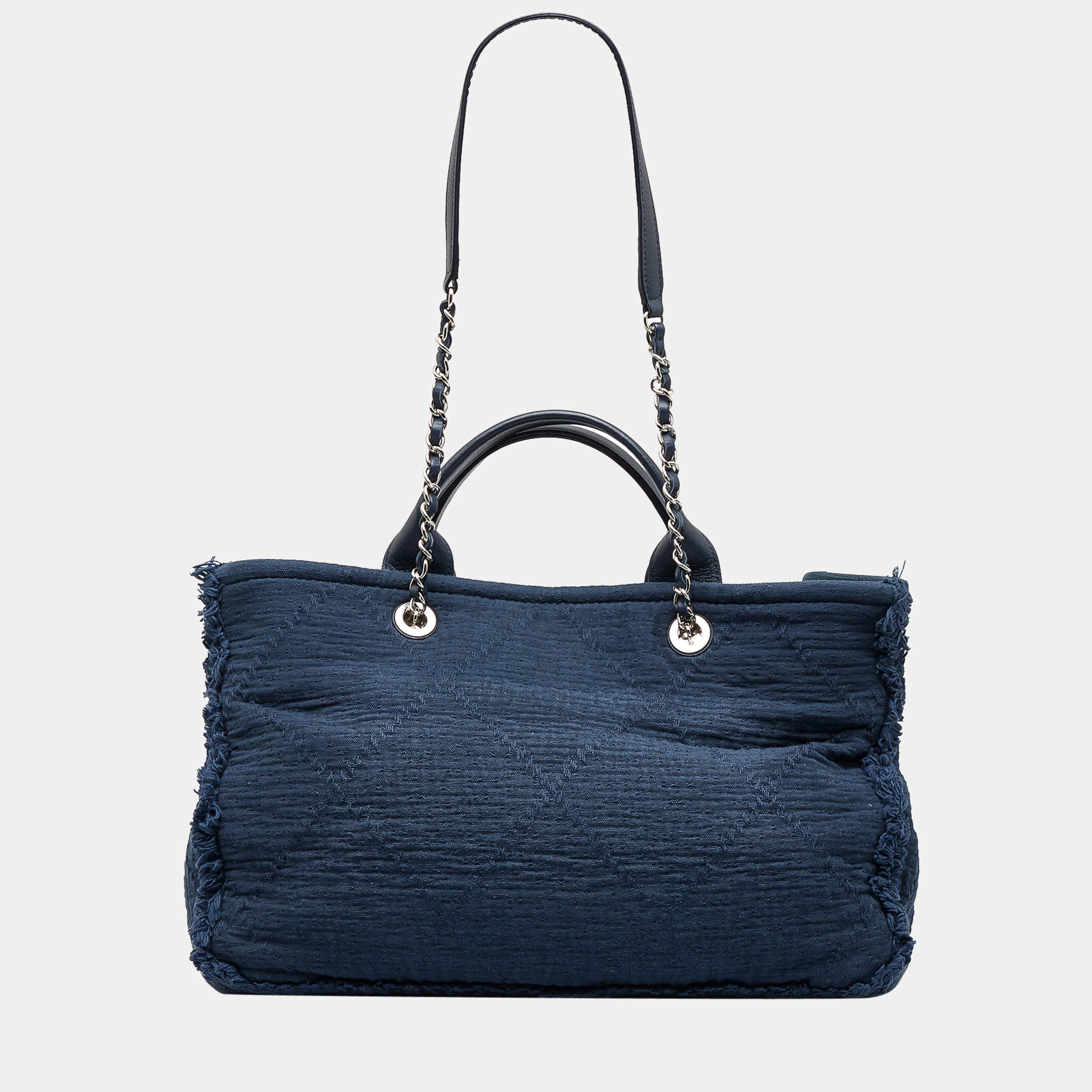 Deux Lux Tote Hand Bag Purse Quilted Navy Blue