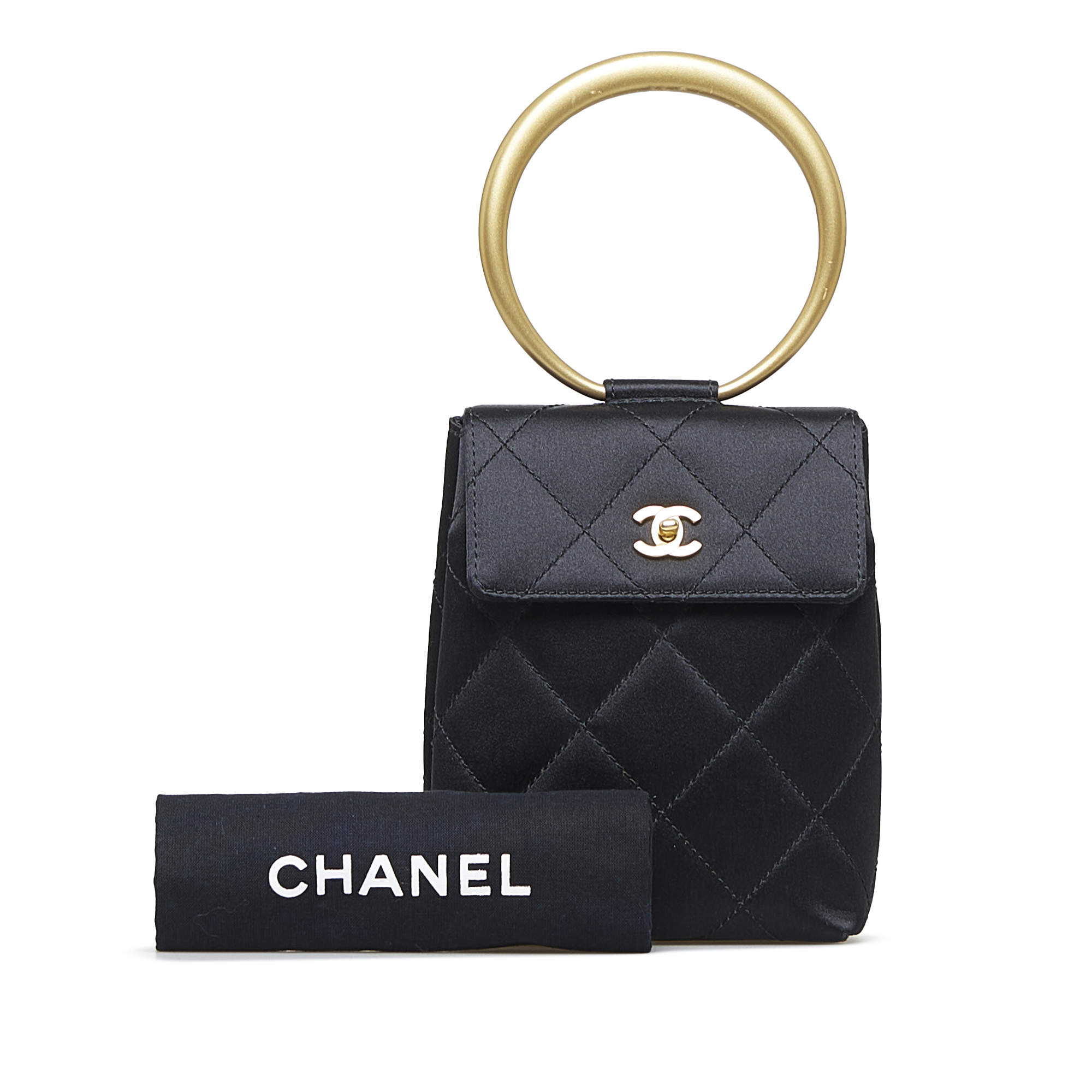 Chanel Black CC Matelasse Bracelet Handbag Chanel