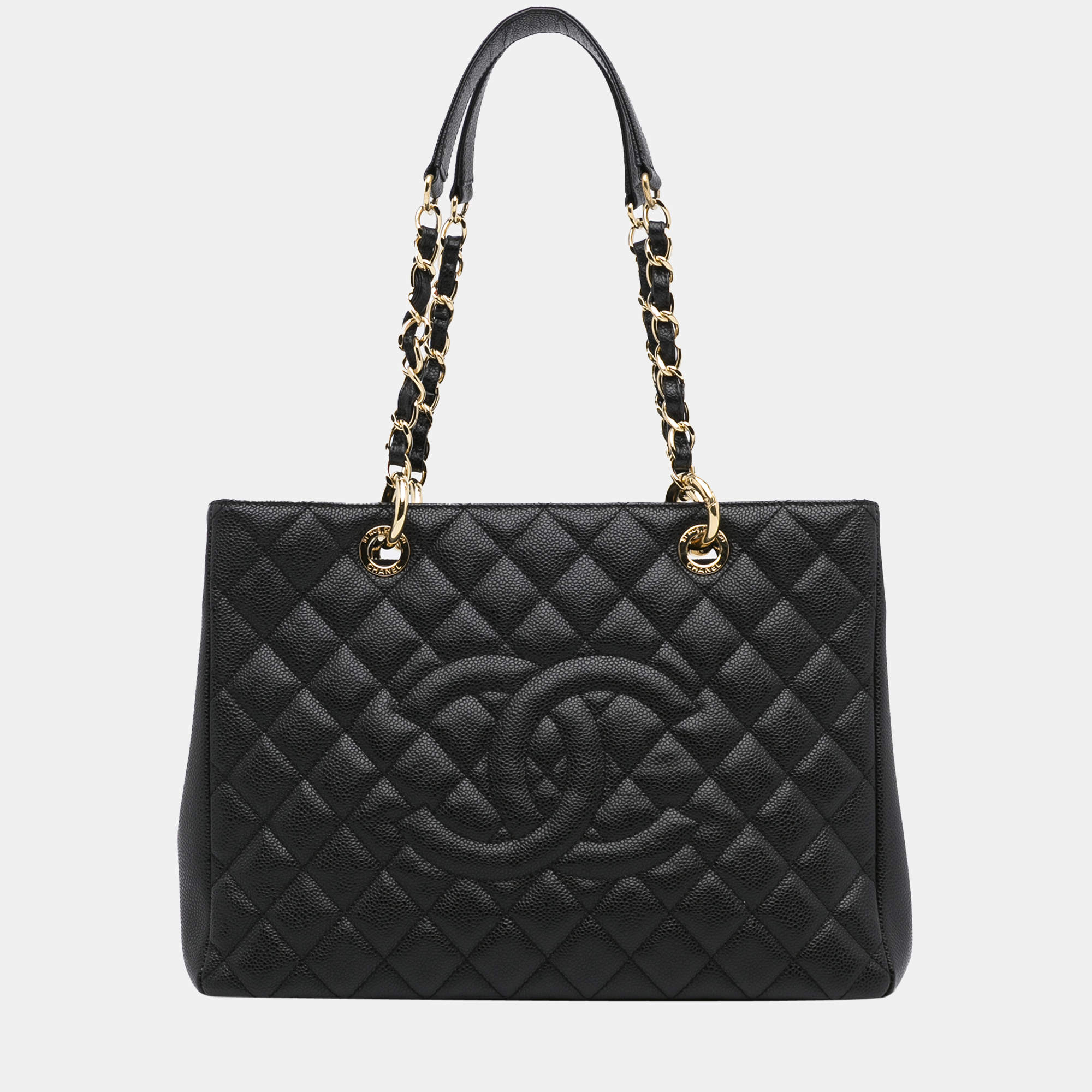 Pre Owned Chanel Black Caviar Grand Shopping Tote