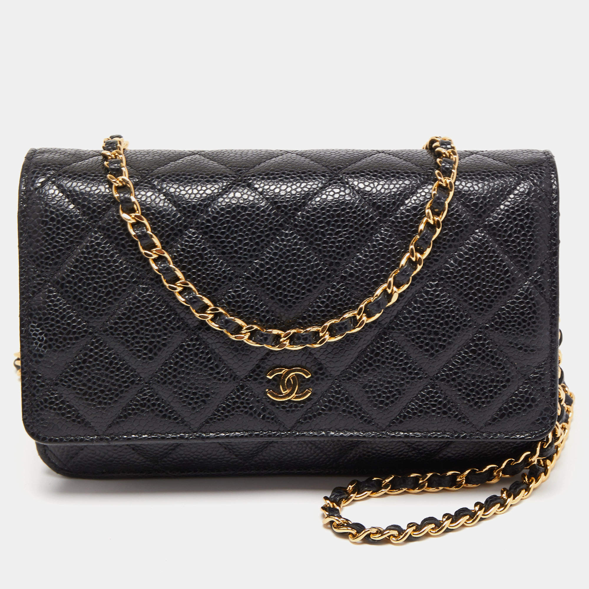 Chanel Black Quilted Caviar Leather Classic WOC Bag