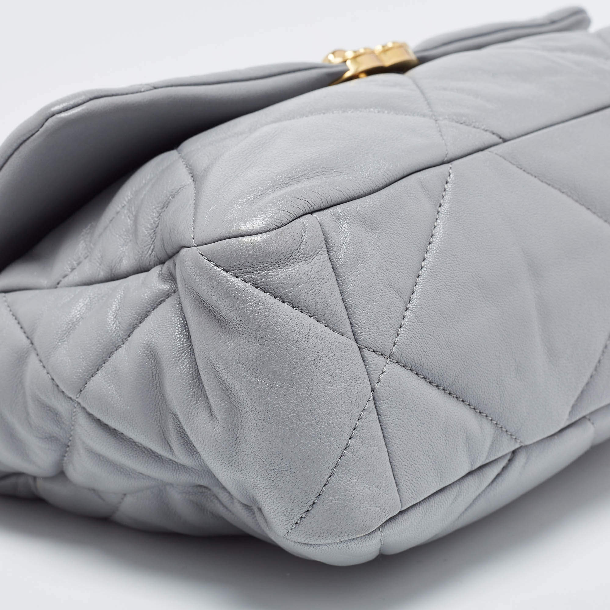 Chanel Grey Quilted Leather Large 19 Flap Bag Chanel | The Luxury Closet