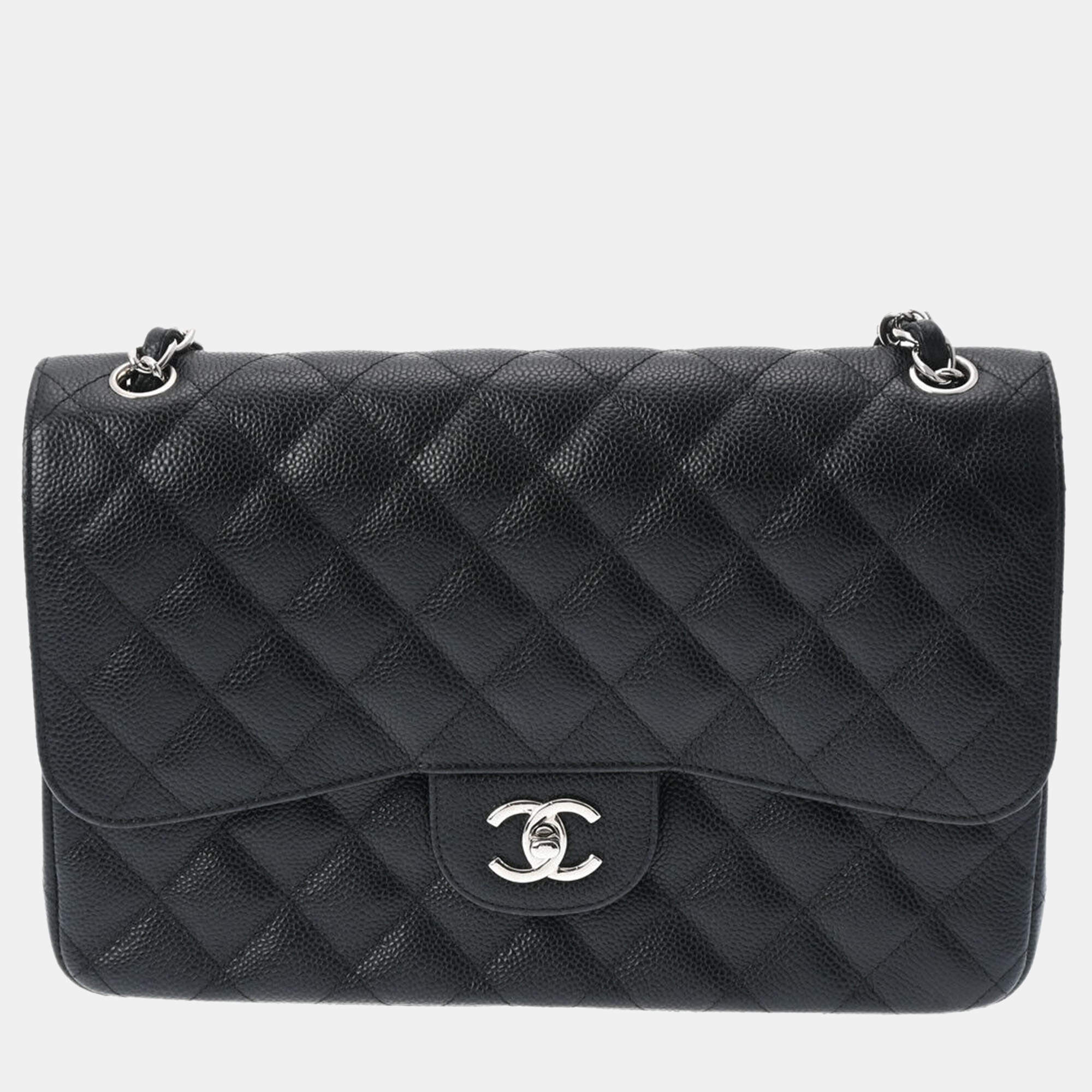 Chanel // Black Caviar Medium Double Flap Shoulder Bag – VSP Consignment