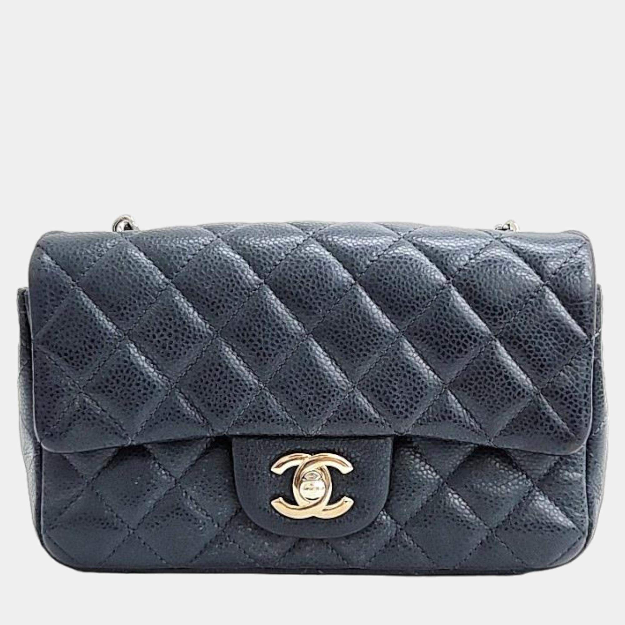 Pre Owned Chanel black Caviar Classic Mini Crossbody Bag
