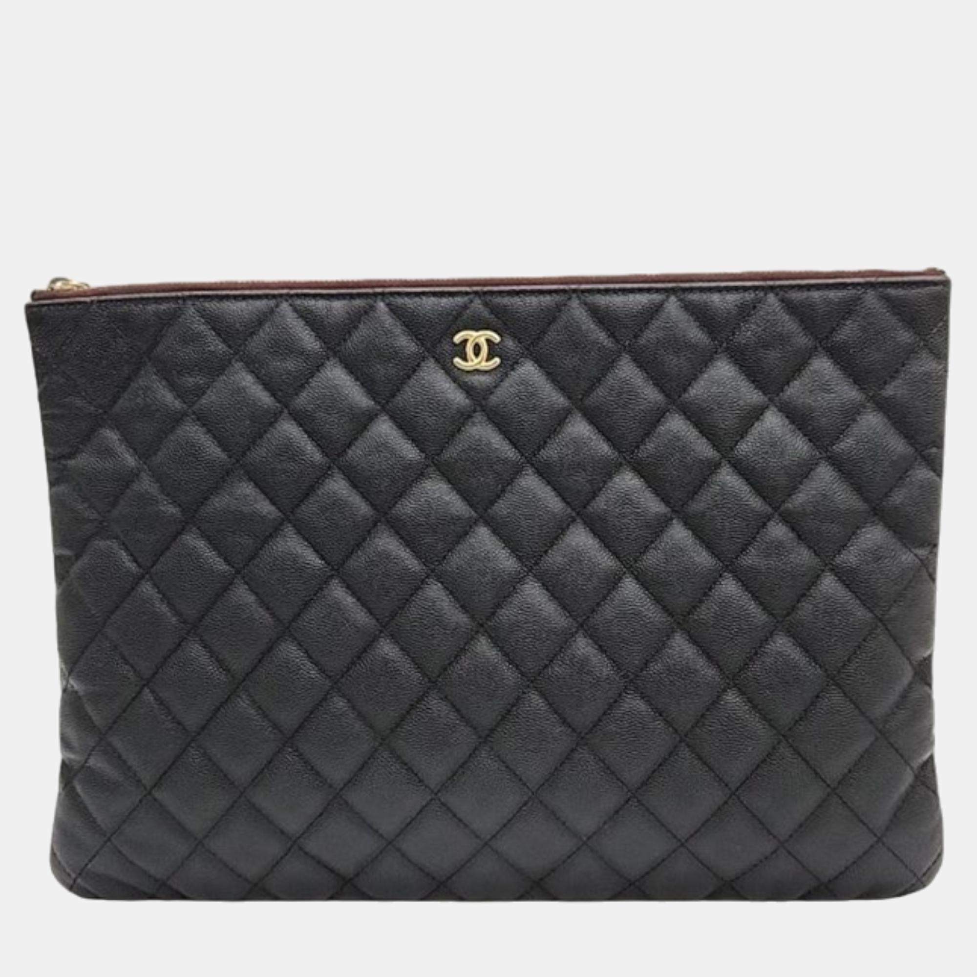 Chanel Caviar Clutch Large