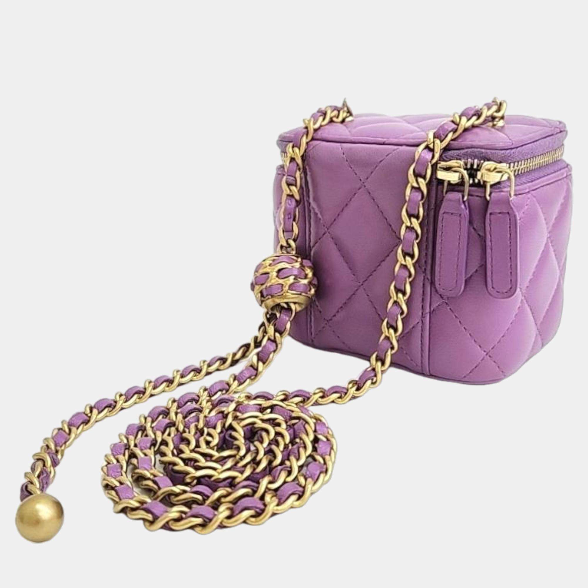 Chanel purple best sale vanity case