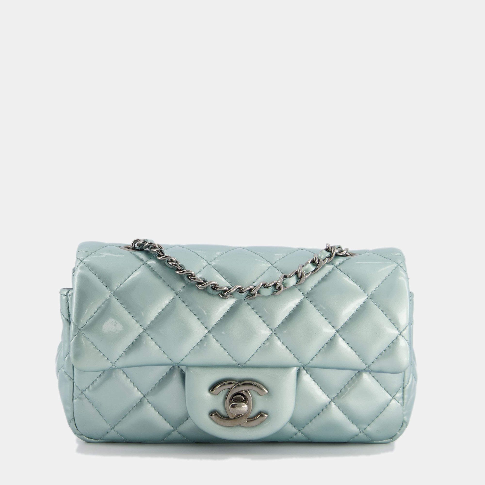 Chanel mini rectangular online blue