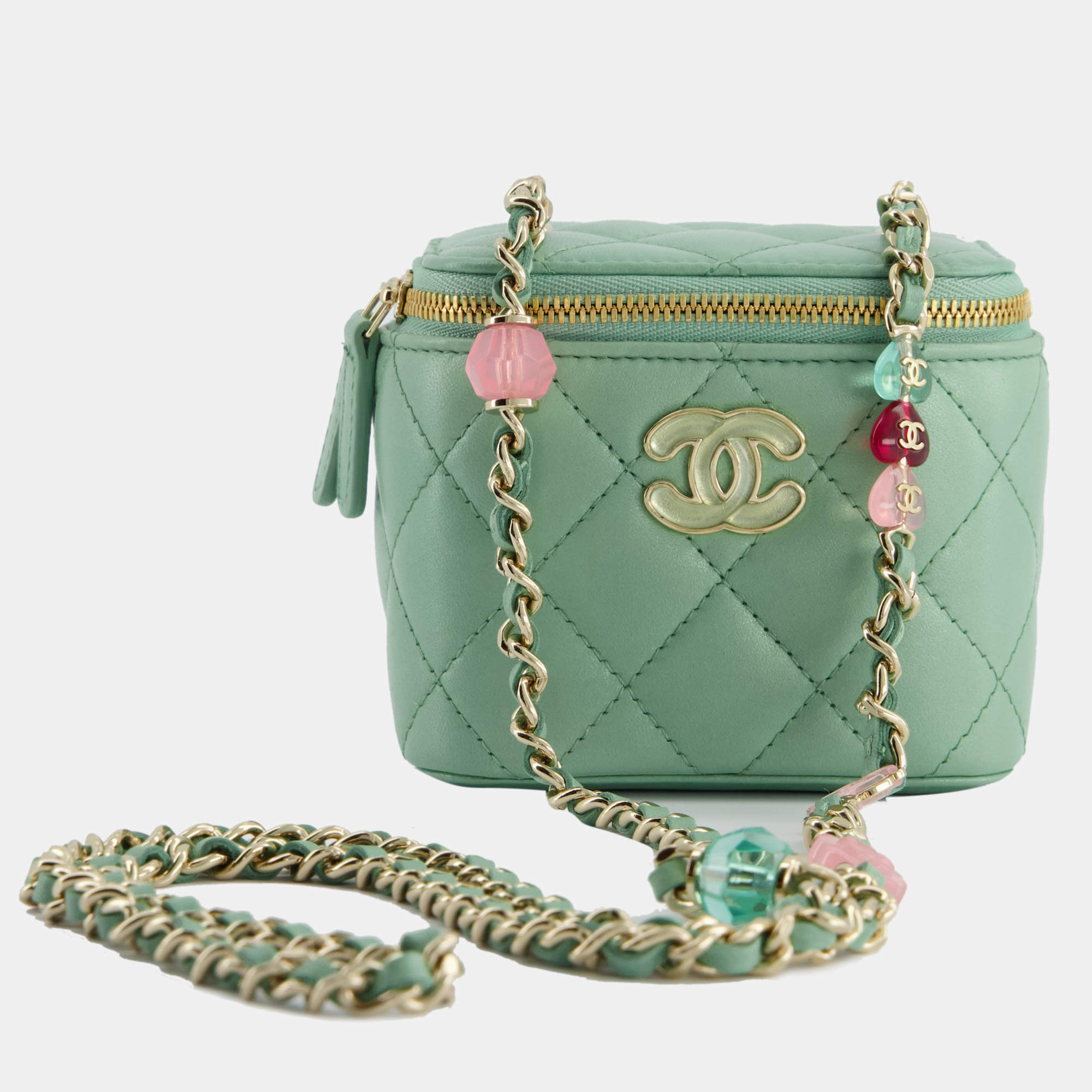 Chanel vanity hot sale case green