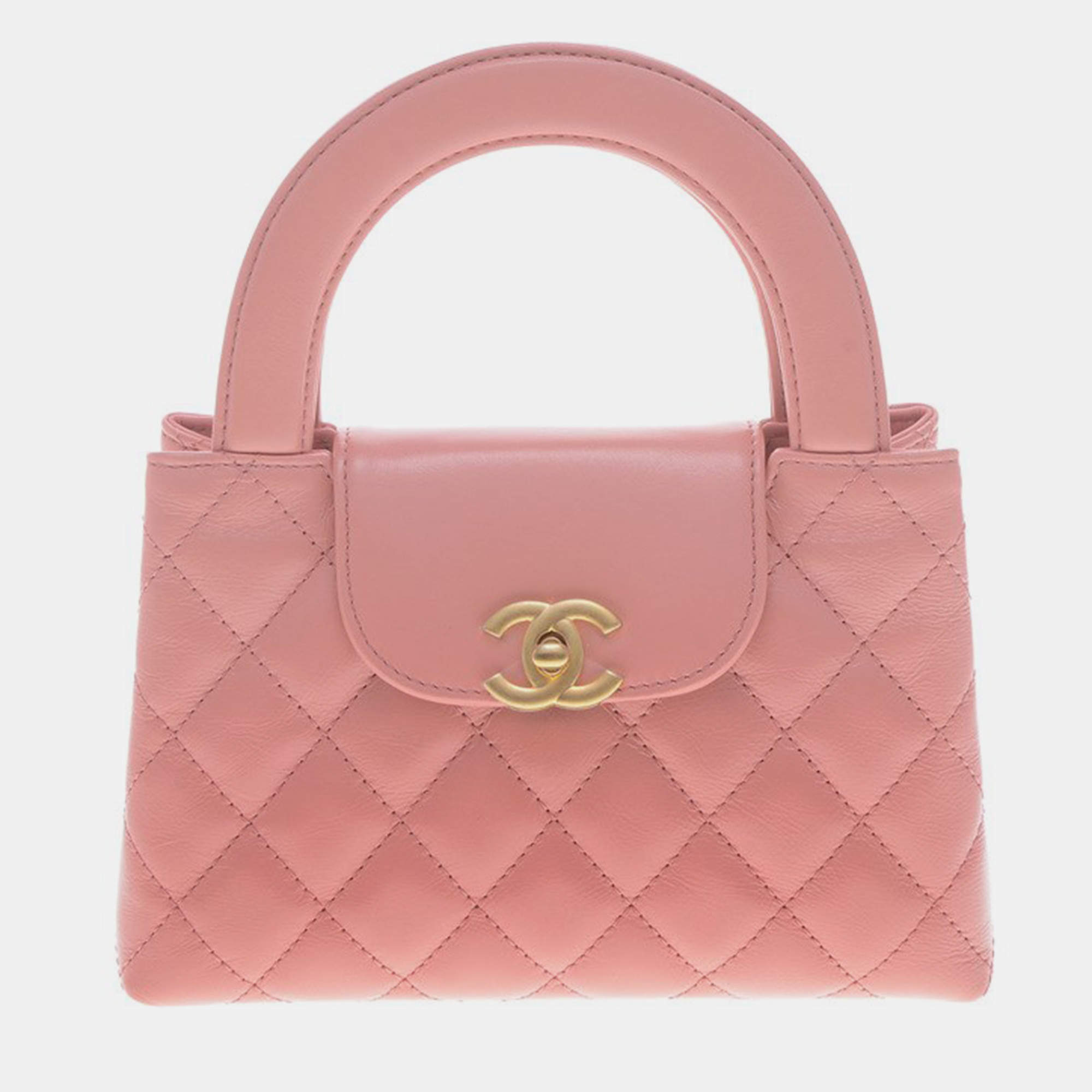 Pre Owned Chanel Pink Leather Kelly Shopping Bag