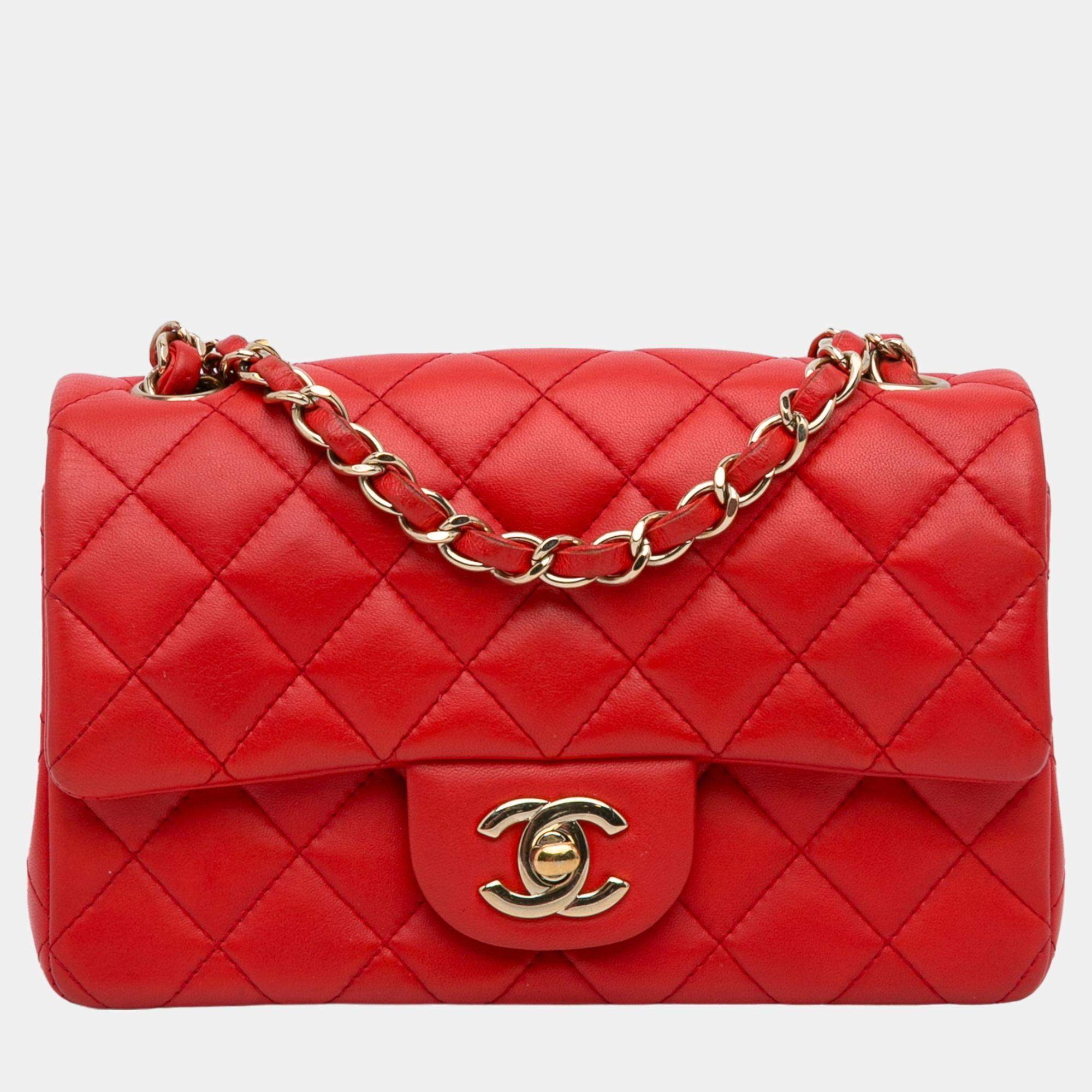 Red chanel classic flap bag new arrivals