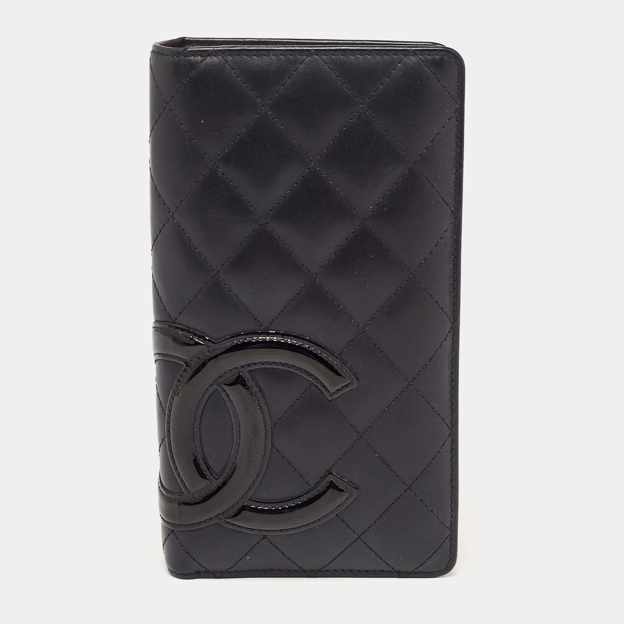 Chanel Black Quilted Leather Cambon Ligne Long Wallet