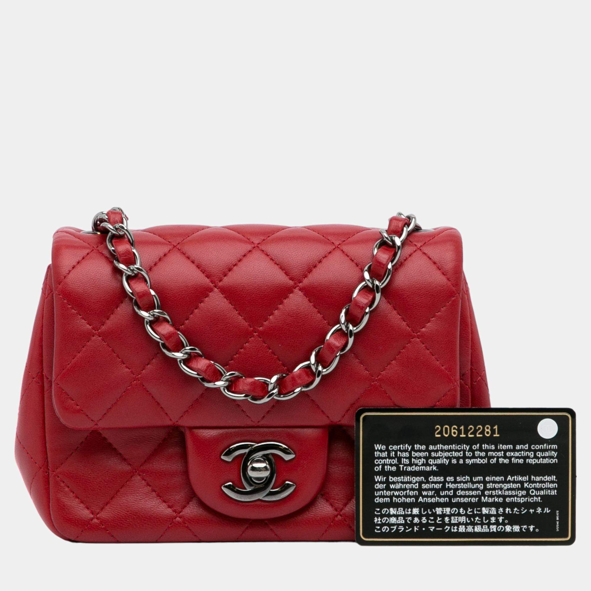 Chanel mini sale square red