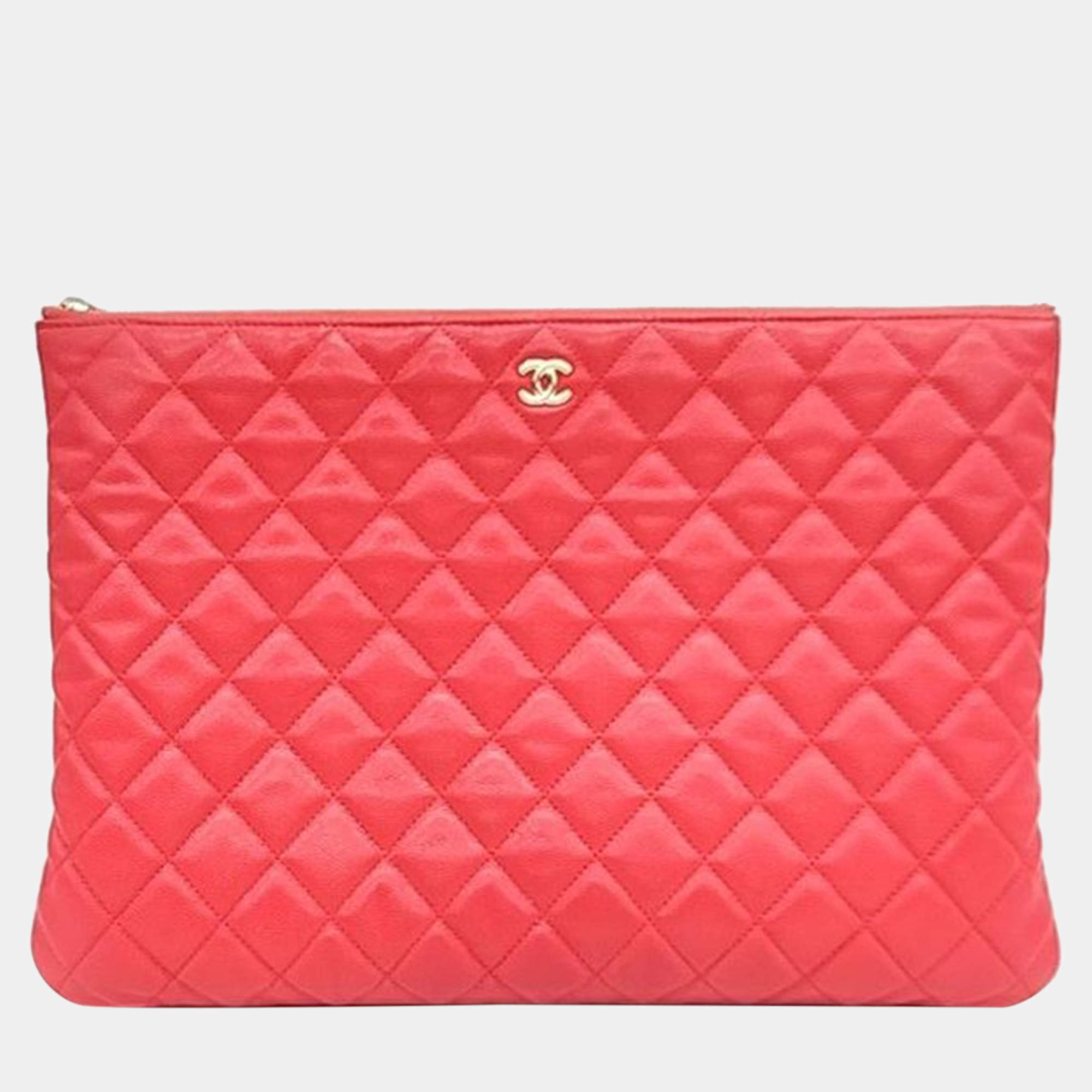 Pre Owned Chanel Caviar Clutch Large