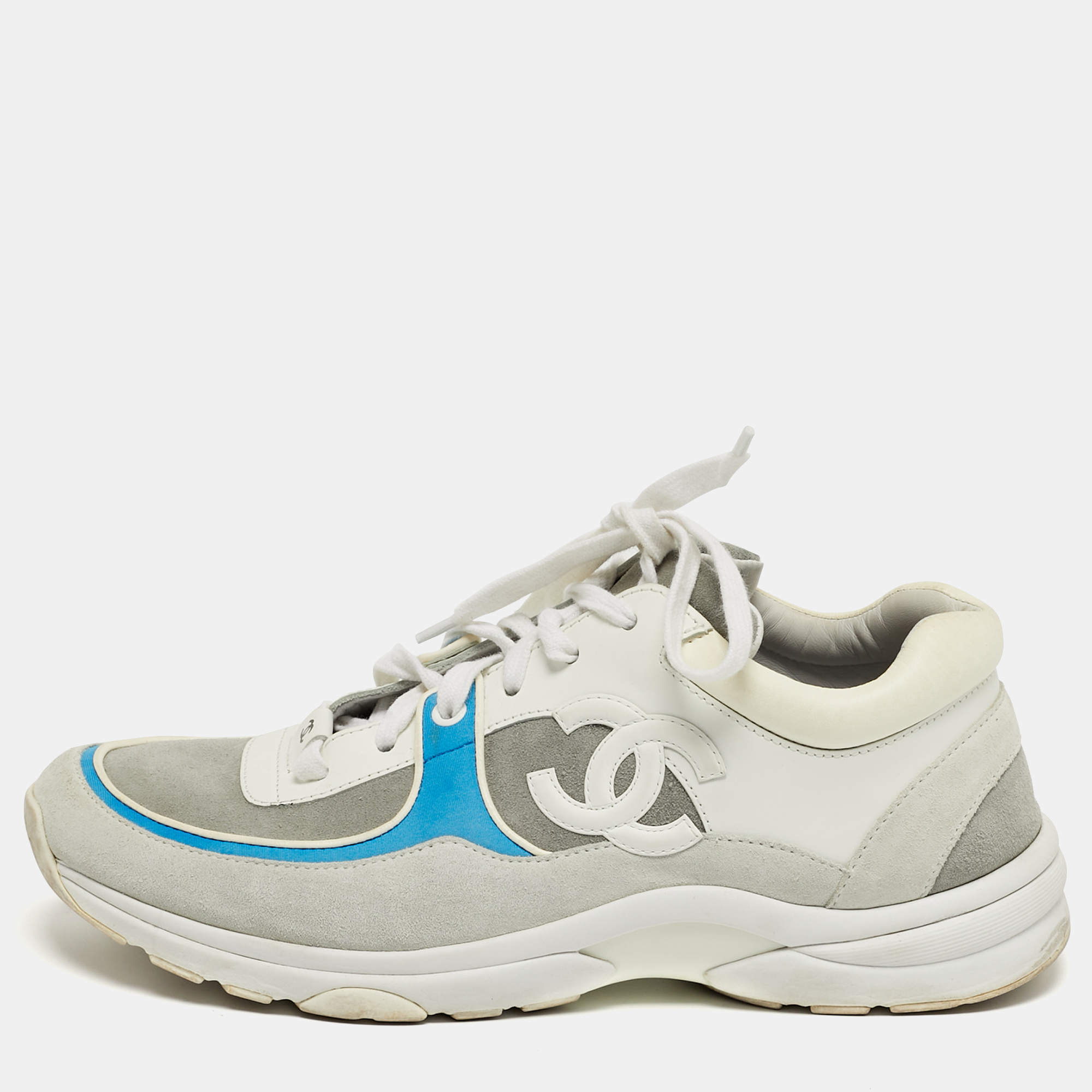 مملوكة مسبقًا Chanel CC Size 40 Multicolor Leather and Suede Low Top Sneakers