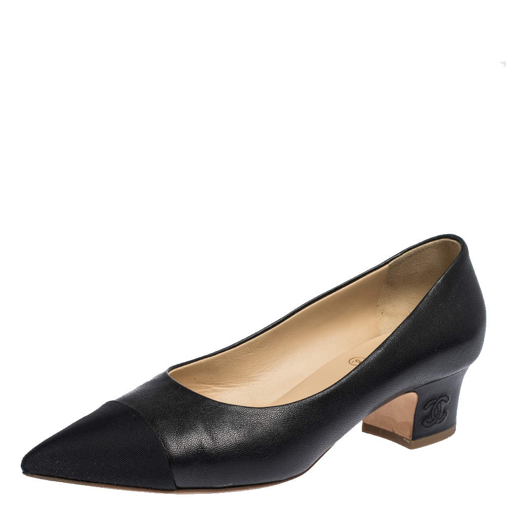 black cap toe pumps