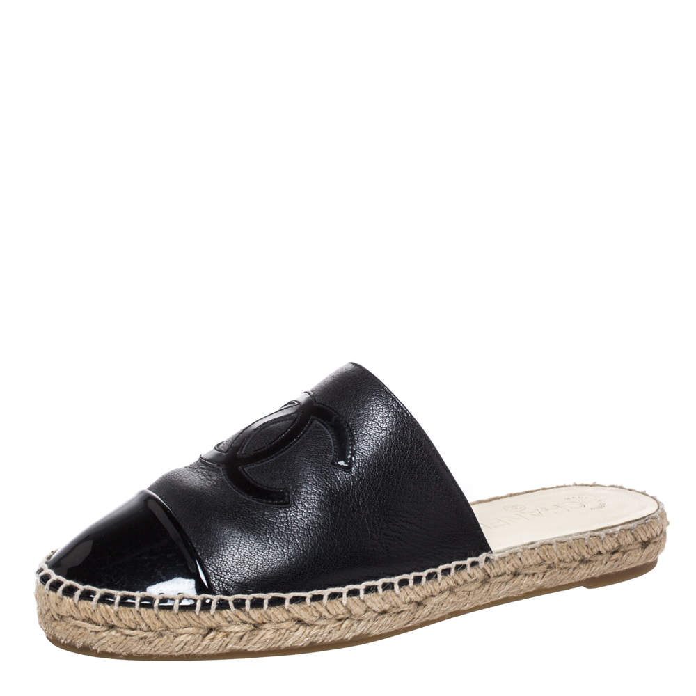 chanel espadrille mules