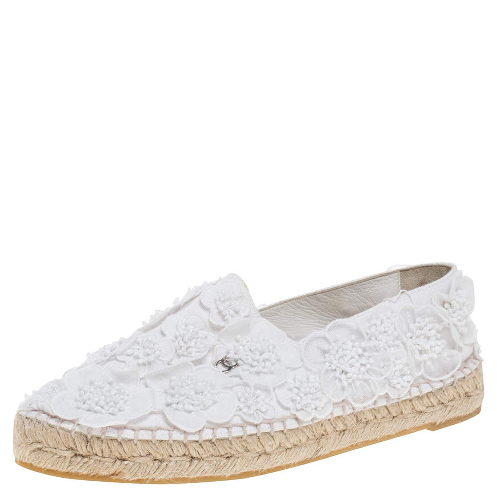 white espadrille flats