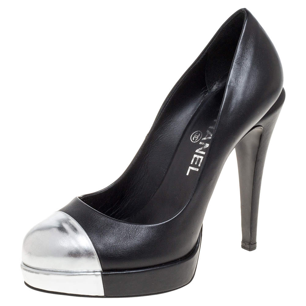 chanel cc cap toe pumps