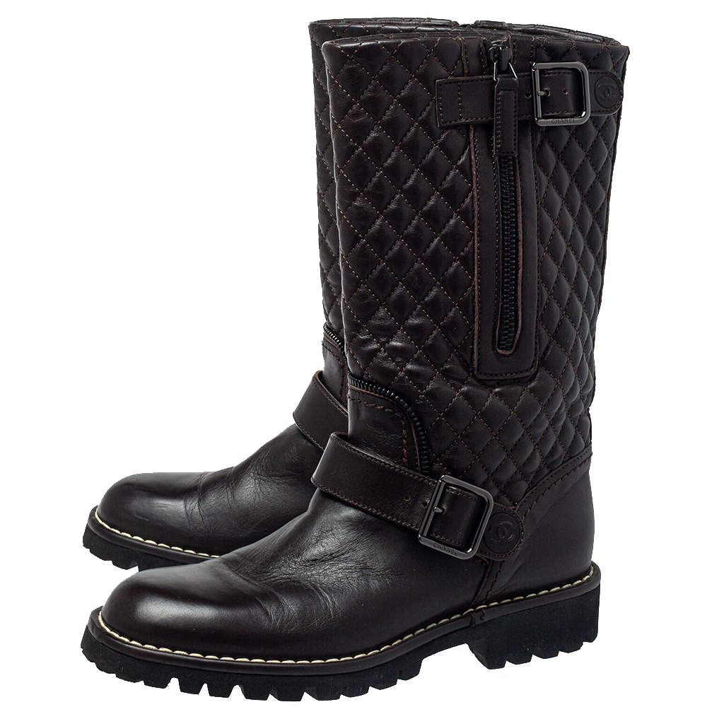 chanel mid calf boot