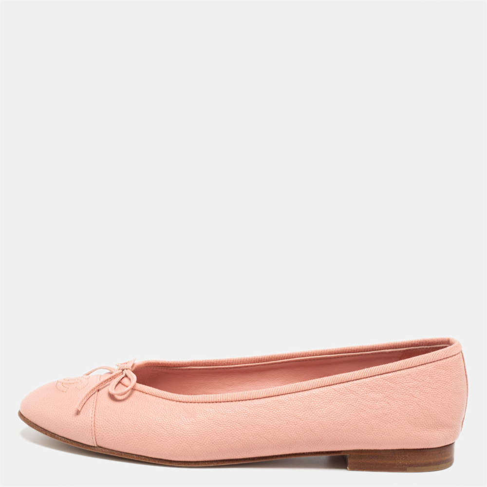 Leather flats Chanel Pink size 40 EU in Leather - 25277638
