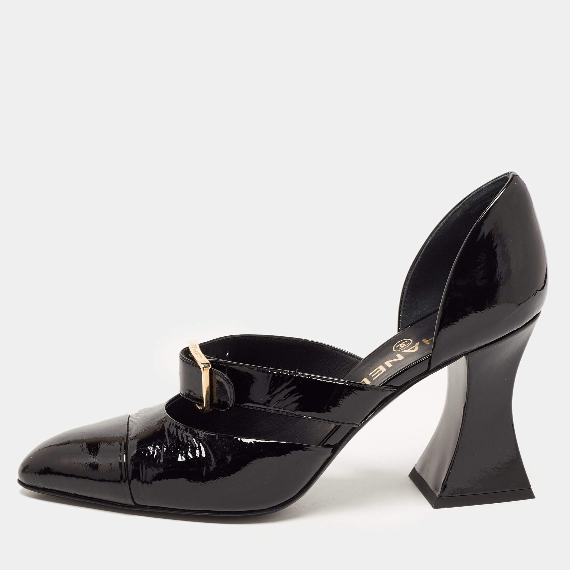 NEW Chanel Printed CC Lambskin Pink/Black Block Heel Sandals Sz 39.5