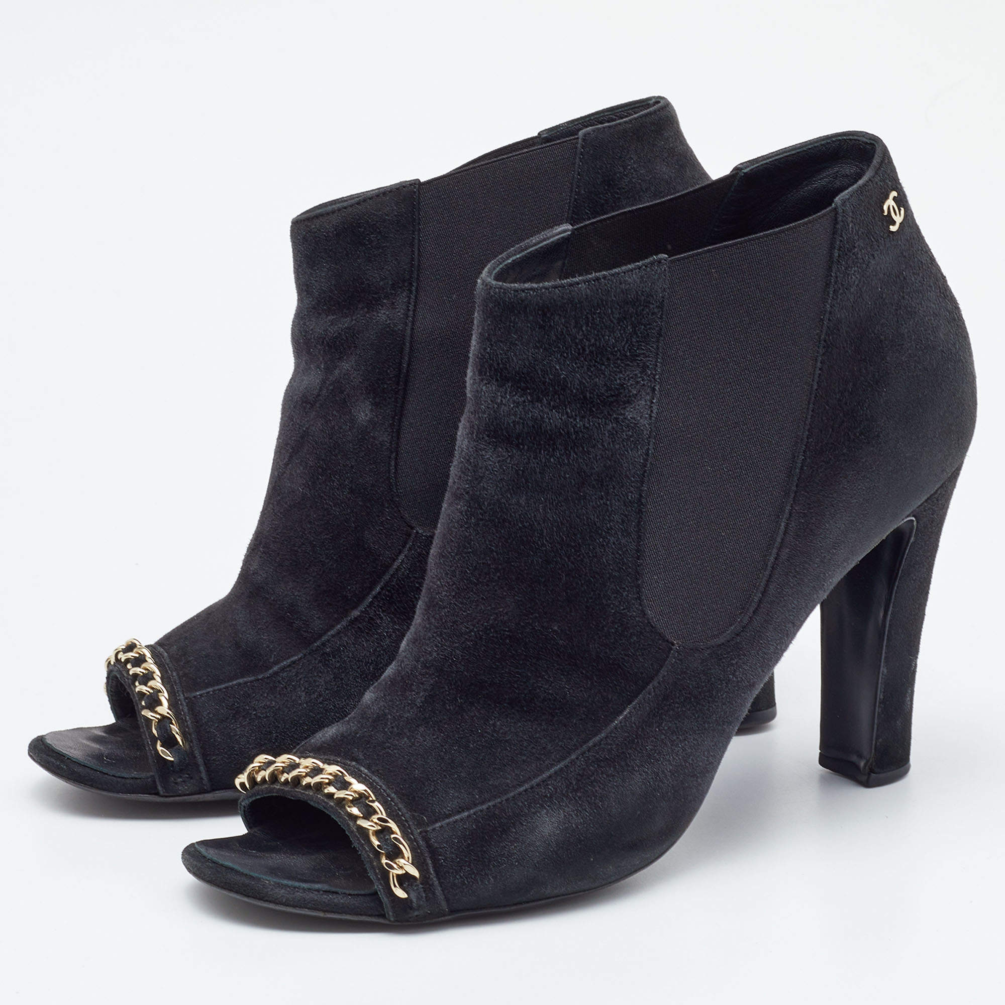 Chanel open sale toe booties