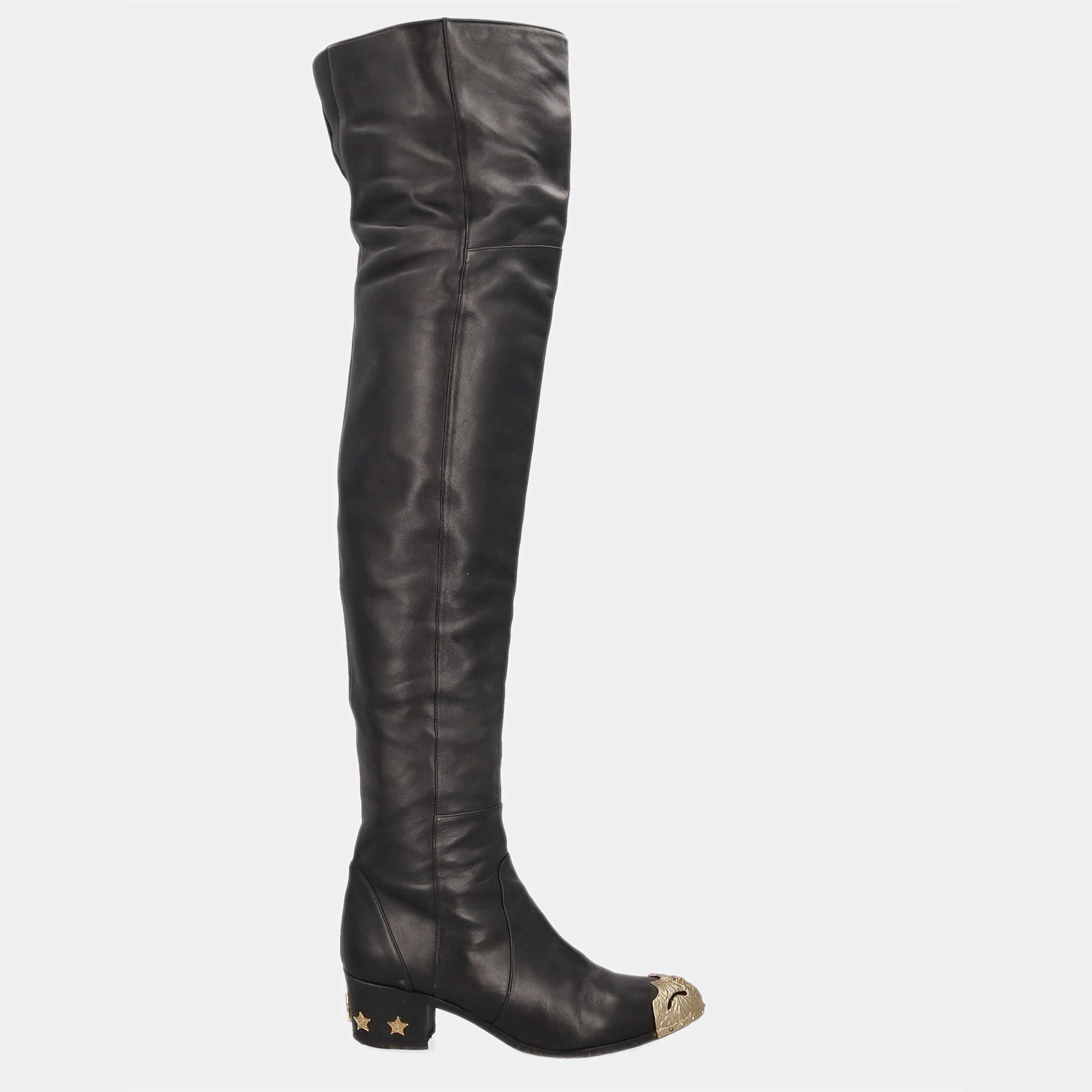 Chanel  Women's Leather Boots - Black - EU 40