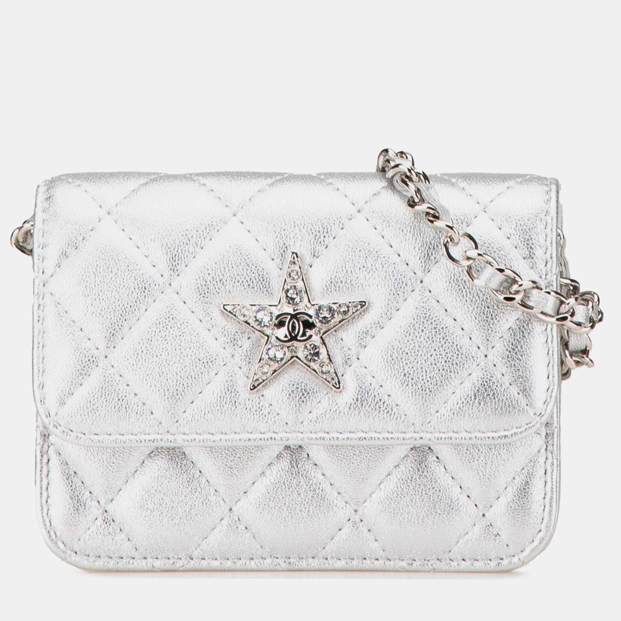 Chanel Metallic Lambskin Crystal Star Chain Belt Bag