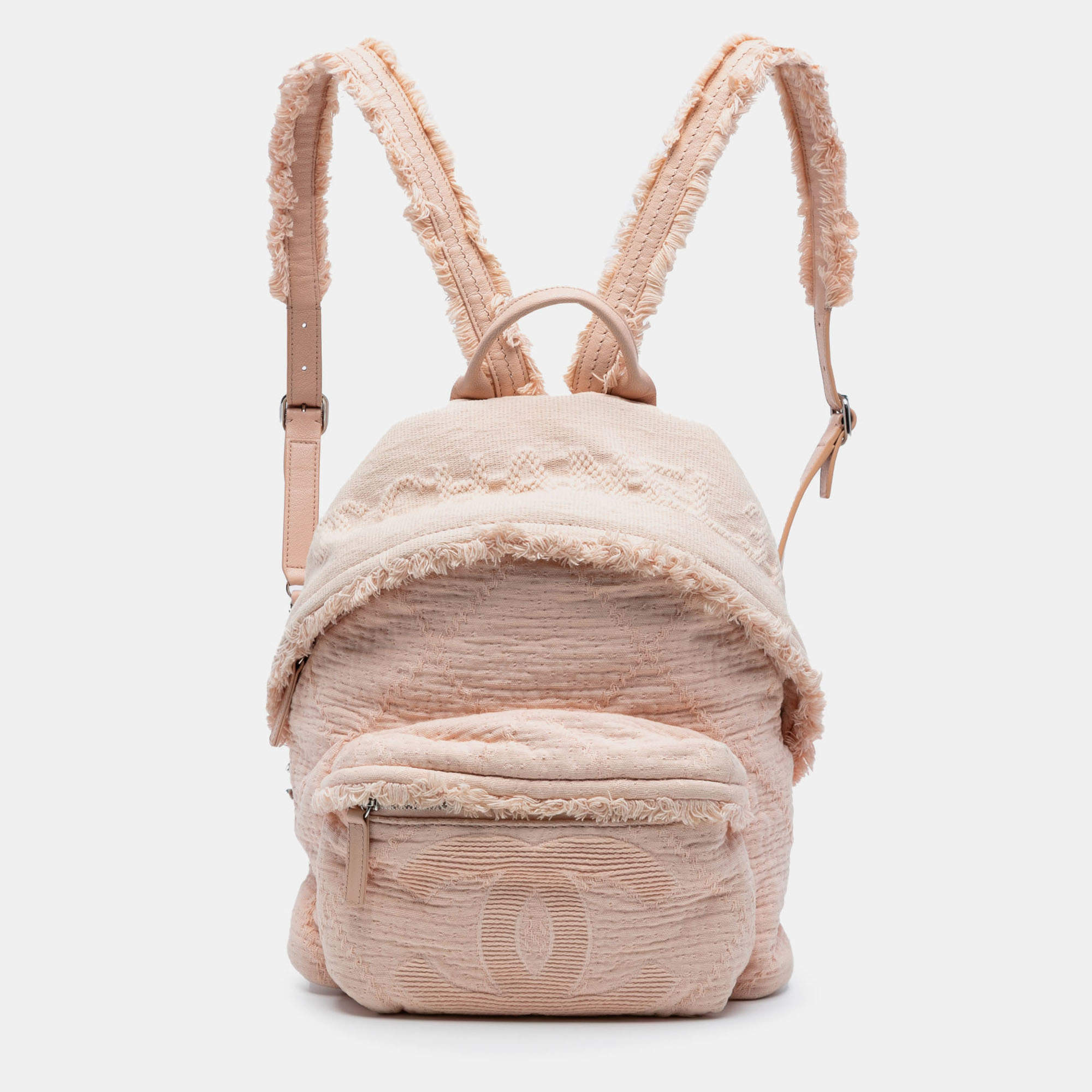 مملوكة مسبقًا Chanel Quilted Canvas Front Pocket Fringe Backpack