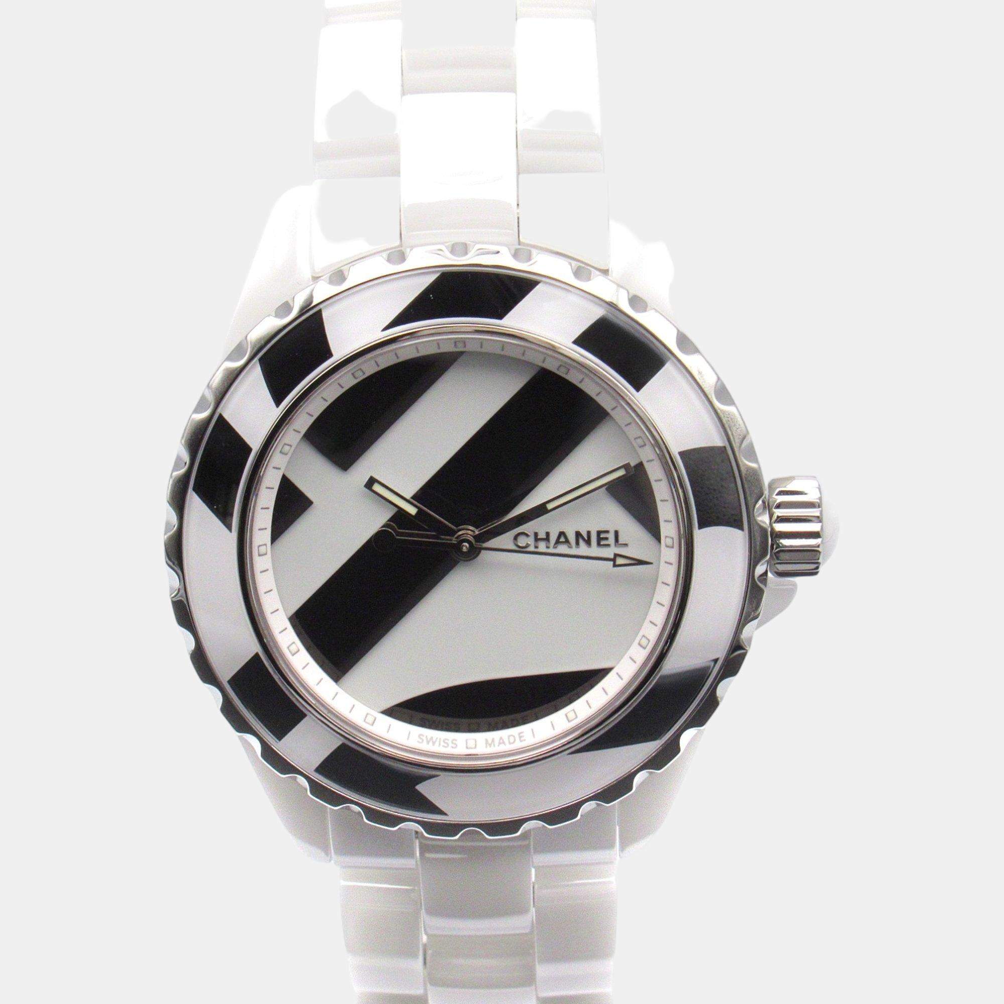 Chanel White Ceramic J12 H5582 Automatic Women's Wristwatch 38 mm