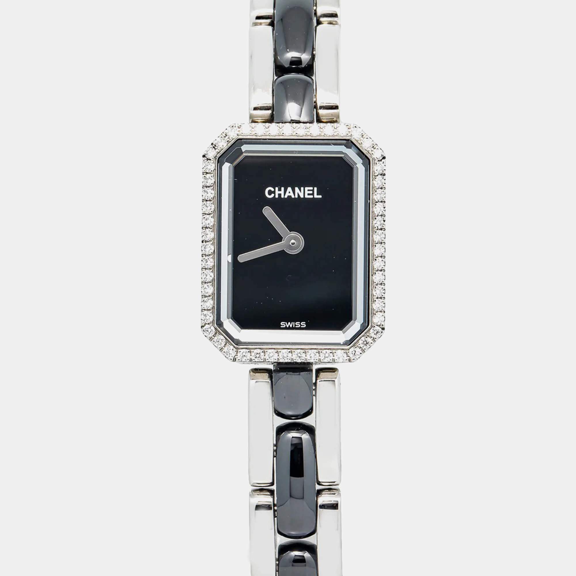 Chanel Premiere H2163 Quartz Black Stainless Steel Women's Wristwatch 15 mm