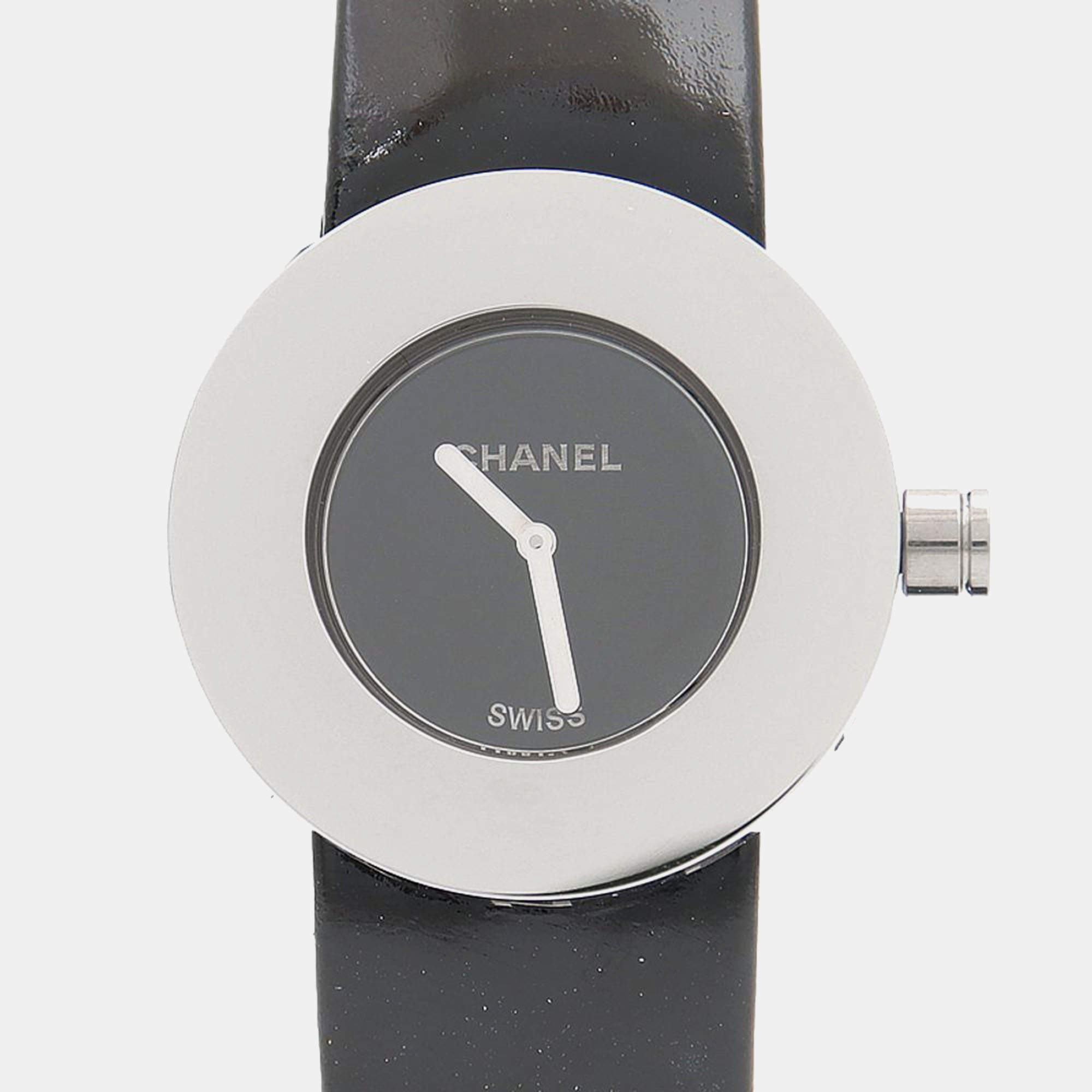 Pre Owned Chanel La Ronde Quartz Black Stainless Steel Women's Wristwatch 29 mm