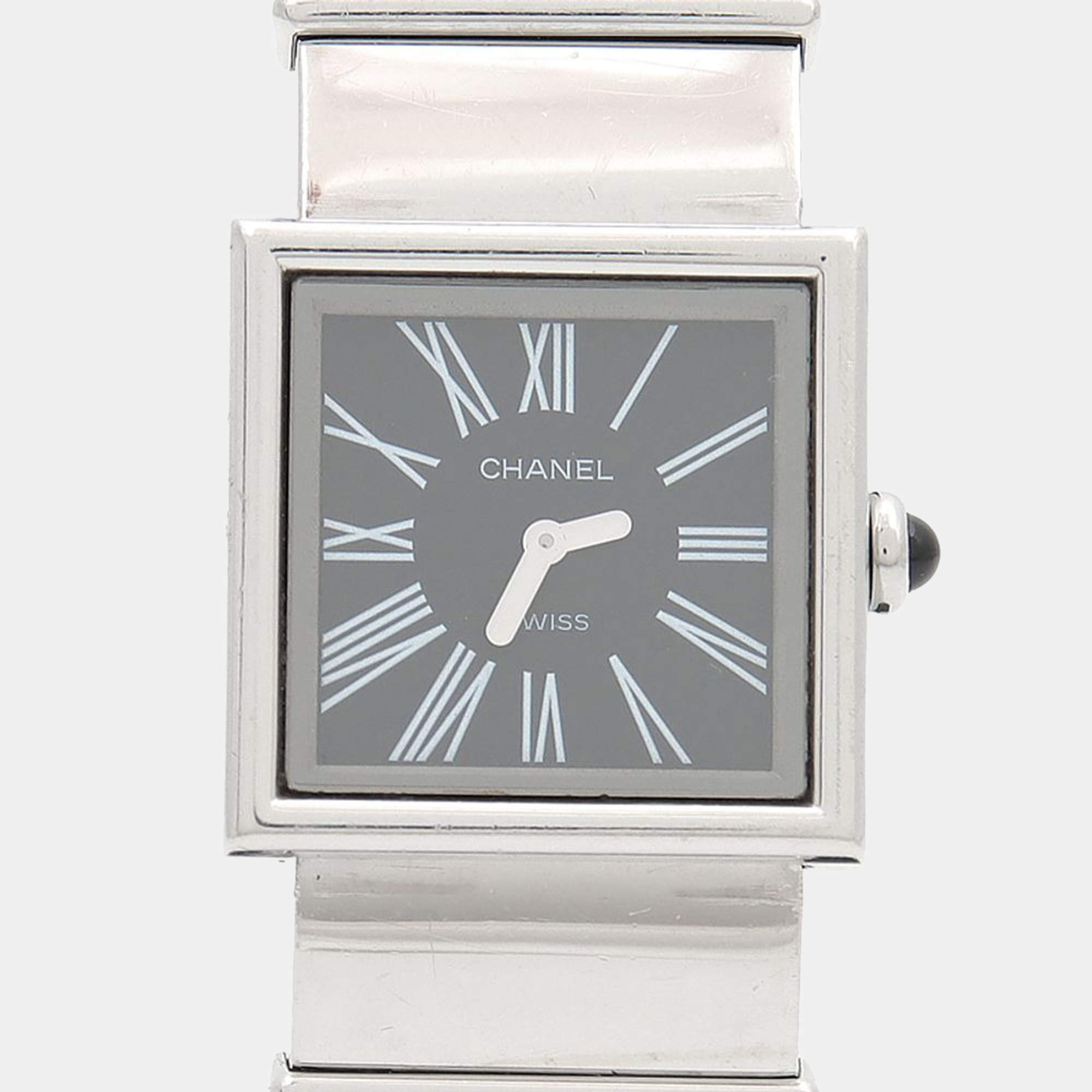 Pre Owned Chanel Mademoiselle Quartz Stainless Steel Women's Wristwatch 22 mm