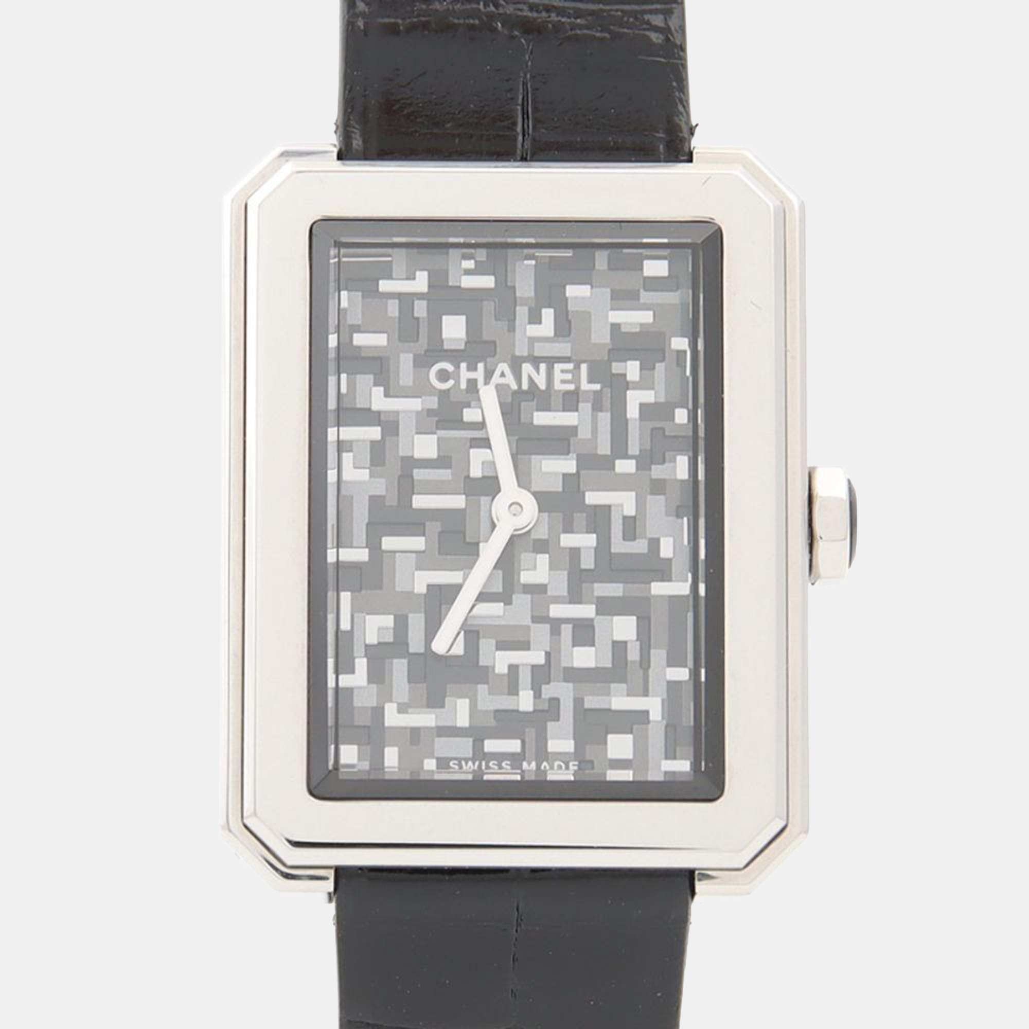 Pre Owned Chanel Boyfriend Quartz Stainless Steel Women's Wristwatch 21.5 mm
