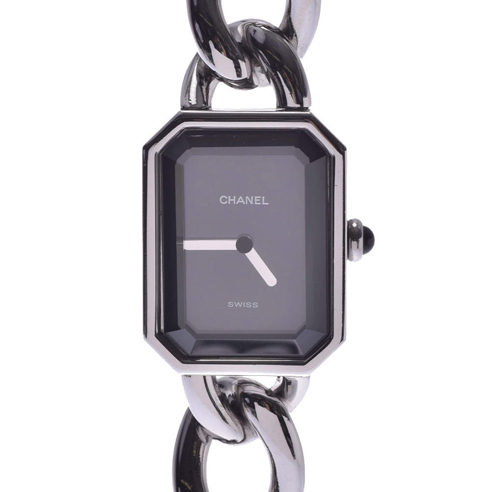 Chanel Black Stainless Steel Premiere Quartz Women's Wristwatch 20 MM