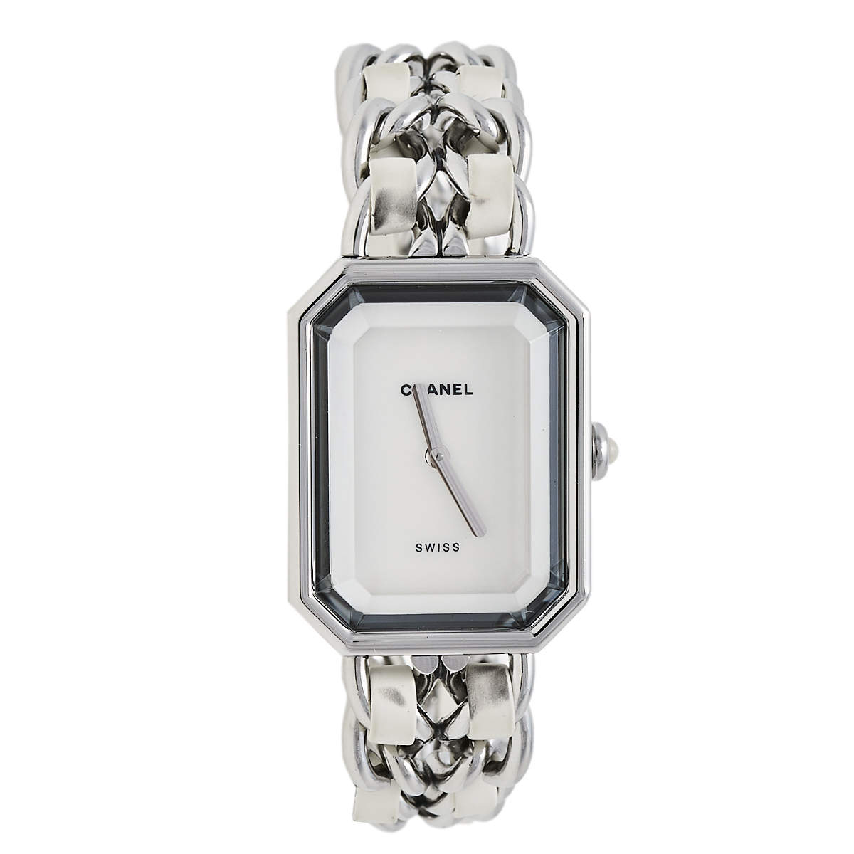 Chanel Mother of Pearl Stainless Steel Leather Premiere H1639 Women's Wristwatch 26mm x 20mm