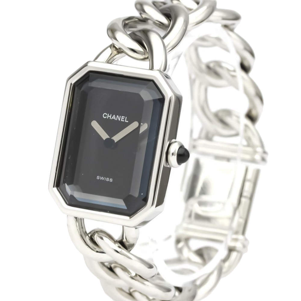 Pre Owned Chanel Black Stainless Steel Premiere H0452 Quartz Women's Wristwatch 20 MM