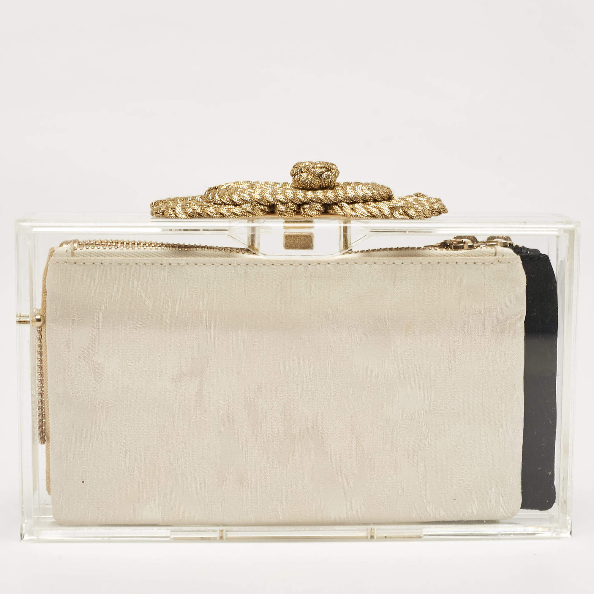 Pre Owned Charlotte Olympia Clear Perspex Pandora Clutch