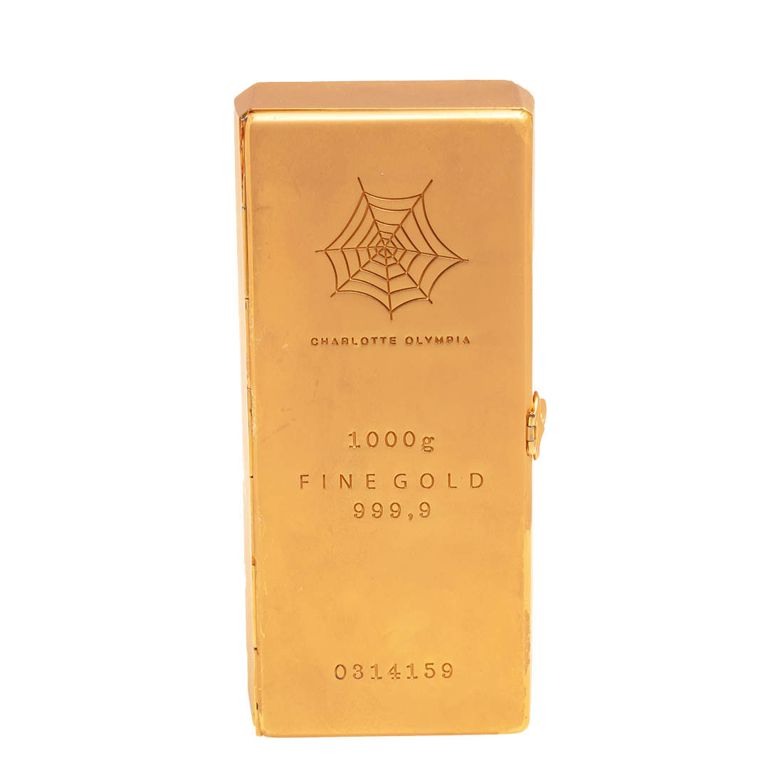 Pre Owned Charlotte Olympia Gold Metal Clutch