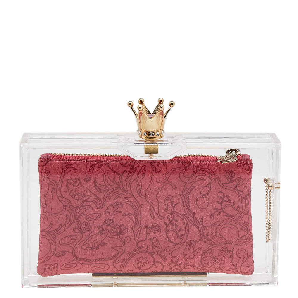Charlotte Olympia Clear Perspex Pandora Classic Box Clutch