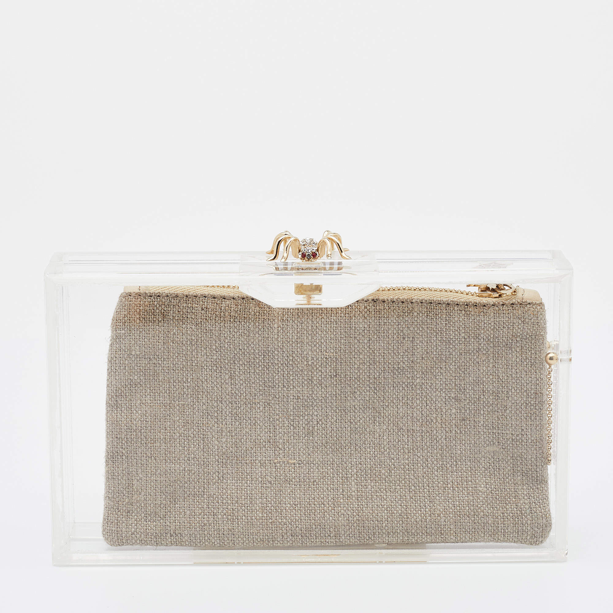 Pre Owned Charlotte Olympia Clear Perspex Pandora Classic Box Clutch
