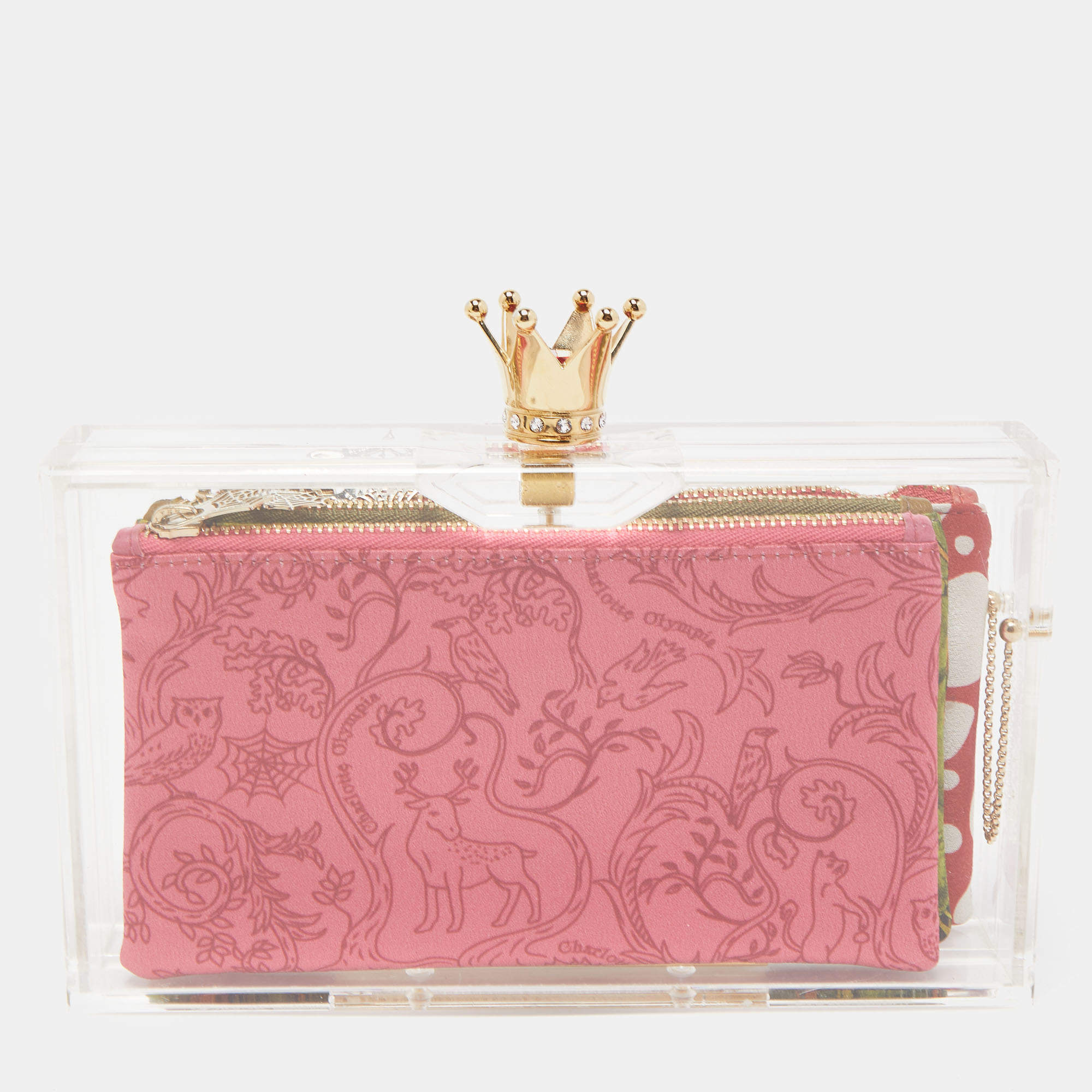 Charlotte Olympia Clear Perspex Pandora Royal Box Clutch