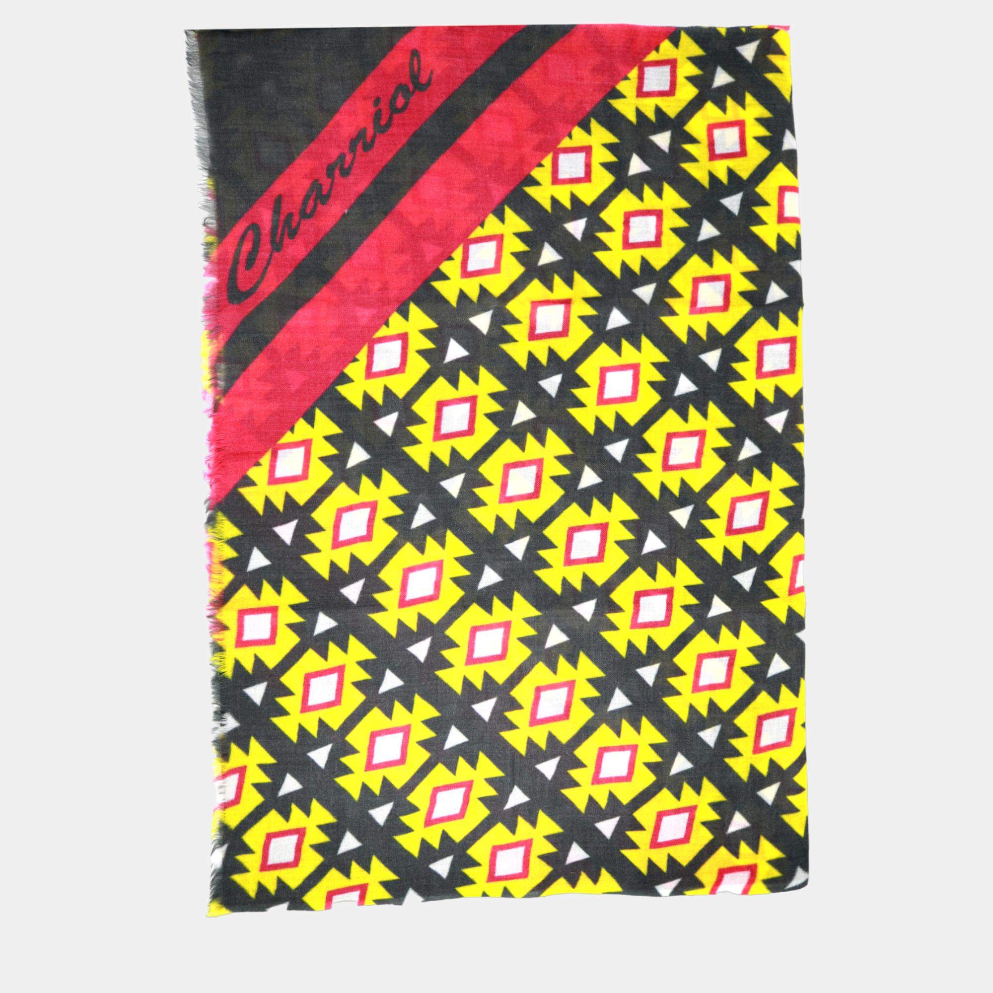 Pre Owned Charriol Pink/Yellow/White 0 Scarf