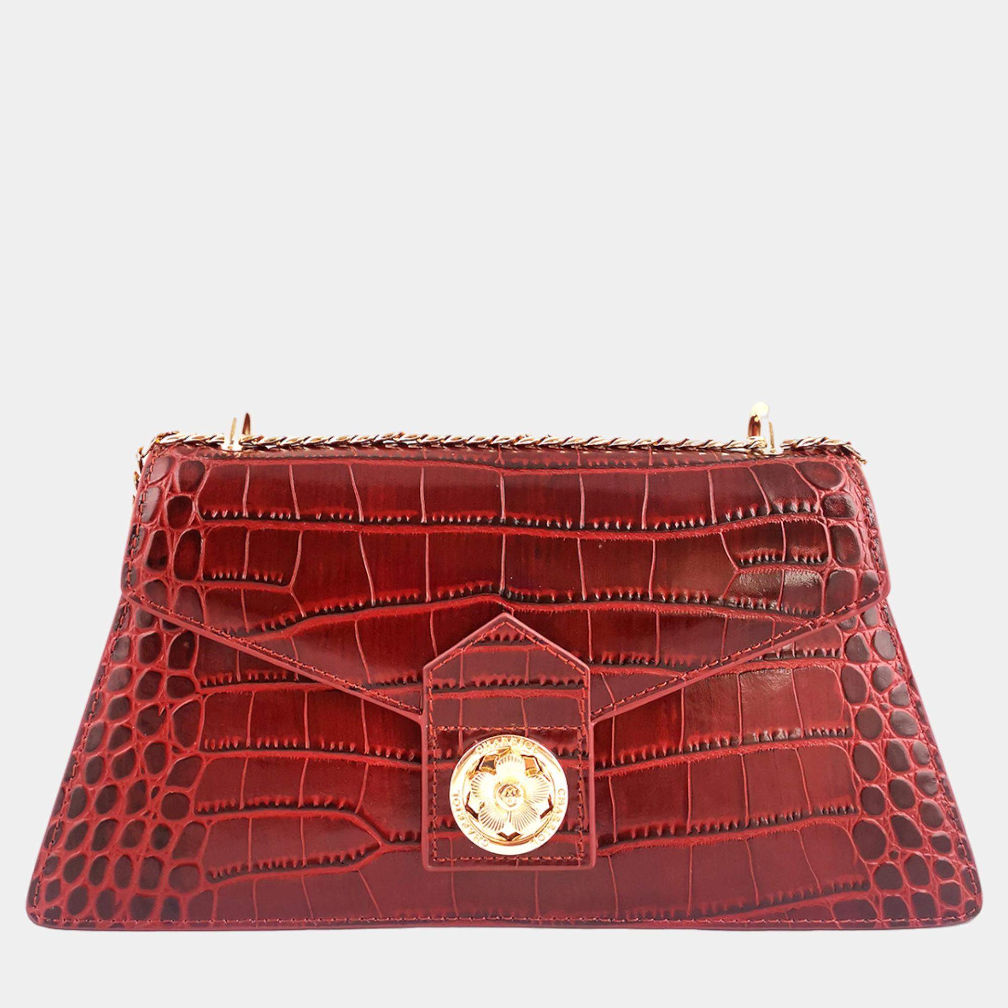Charriol Bordeaux Leather Laetitia Crossbody bag