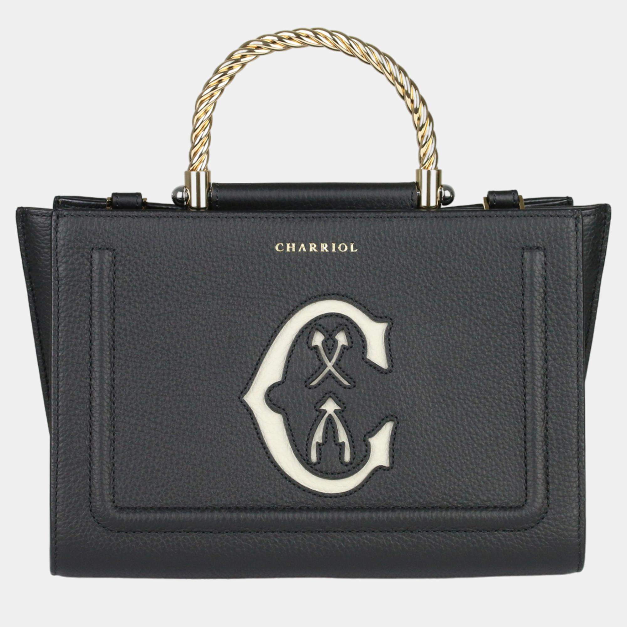 Pre Owned Charriol Black Leather MARIE OLGA Handbag